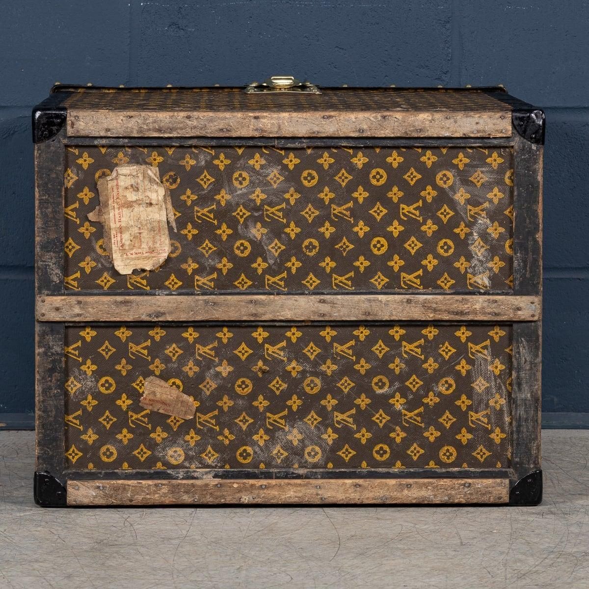 Antique 20th Century Louis Vuitton Trunk In Monogram Canvas, France C.1920 photo buy