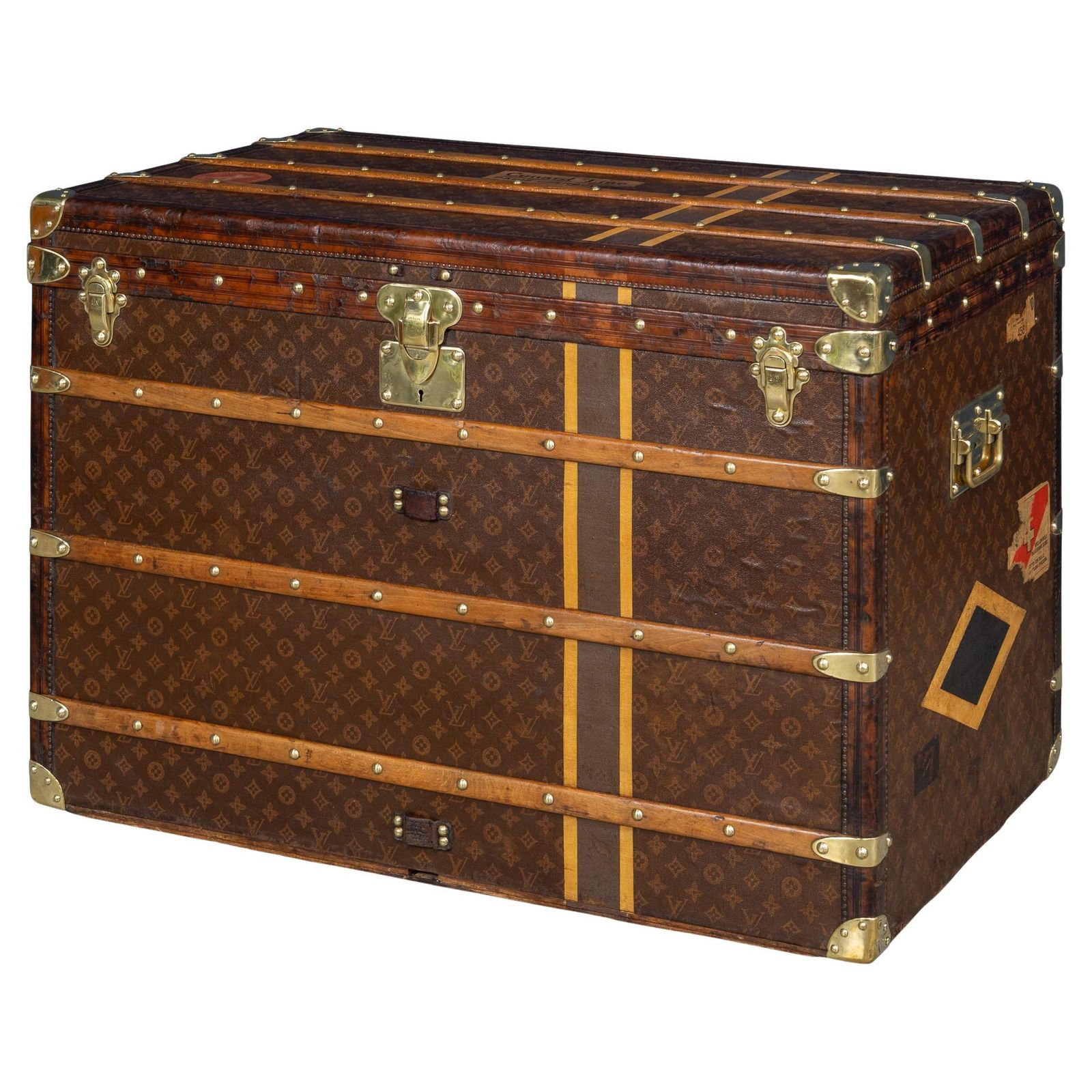 Antique 20th Century Louis Vuitton Trunk In Monogram Canvas, France C.1920