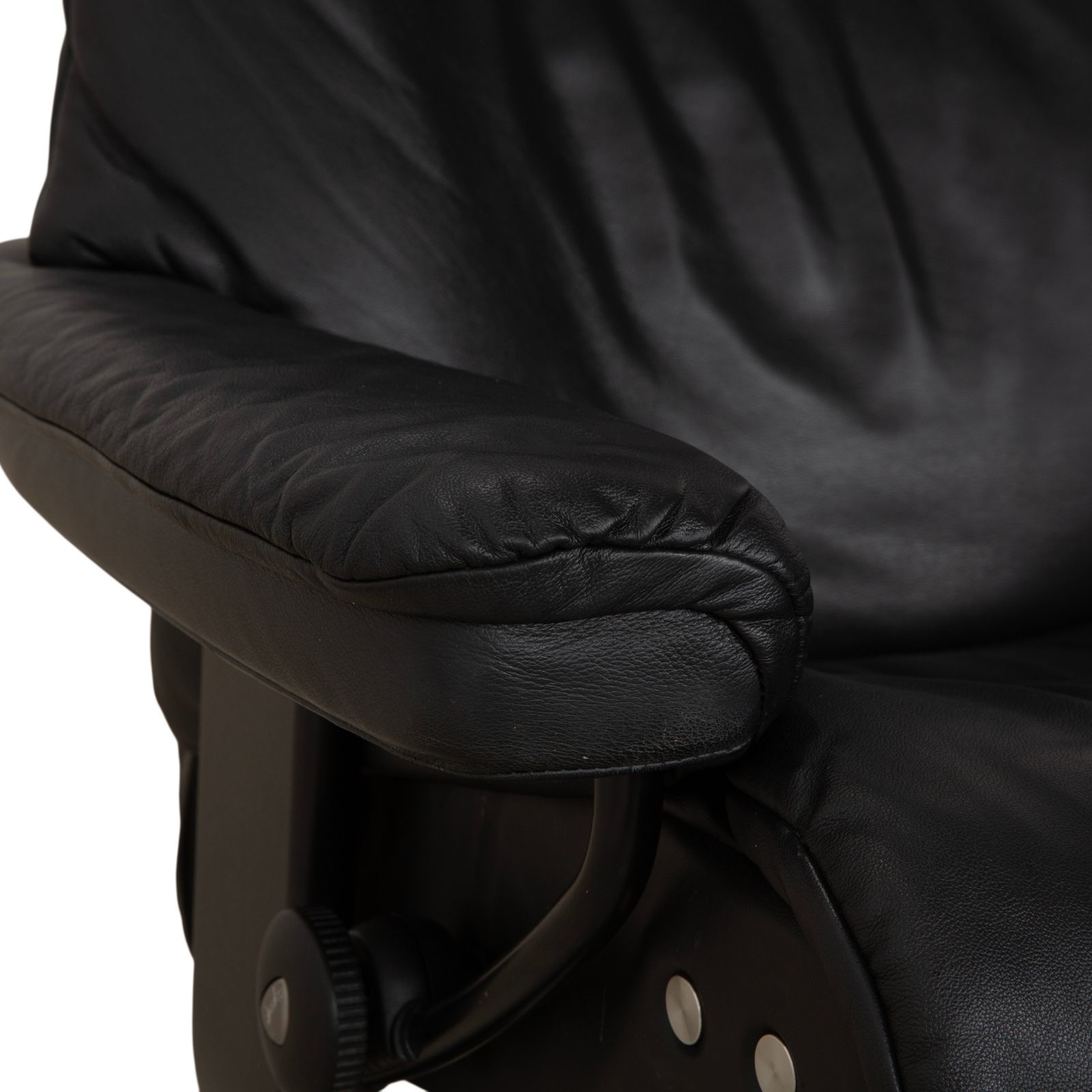 Stressless Sunrise Leather Recliner Dark Grey Anthracite With Manual Reclining Function photo vinterior