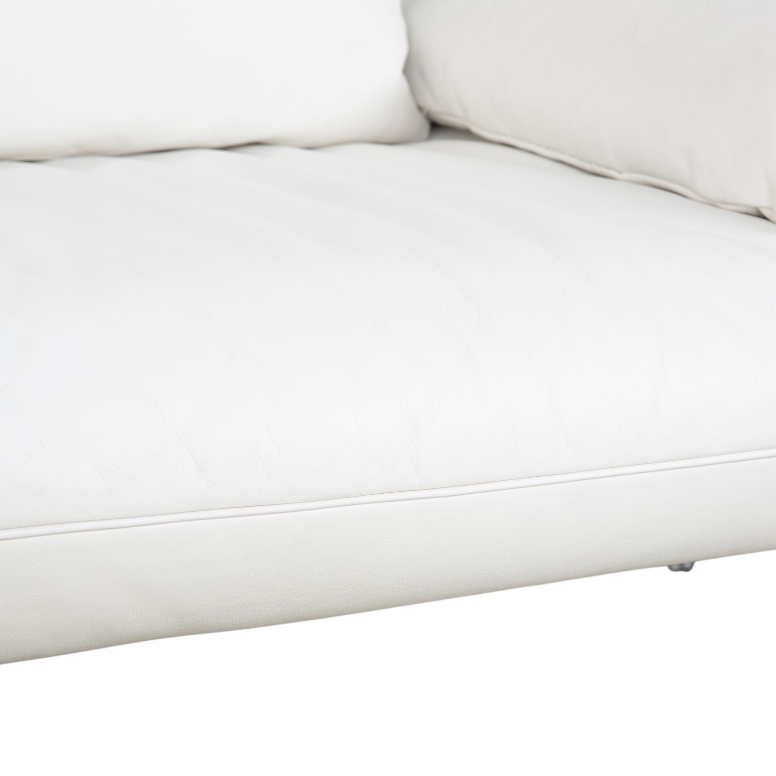 photo furniture De Sede DS 142 Wing, fauteuil en cuir blanc, pieds chromés, fonction manuelle