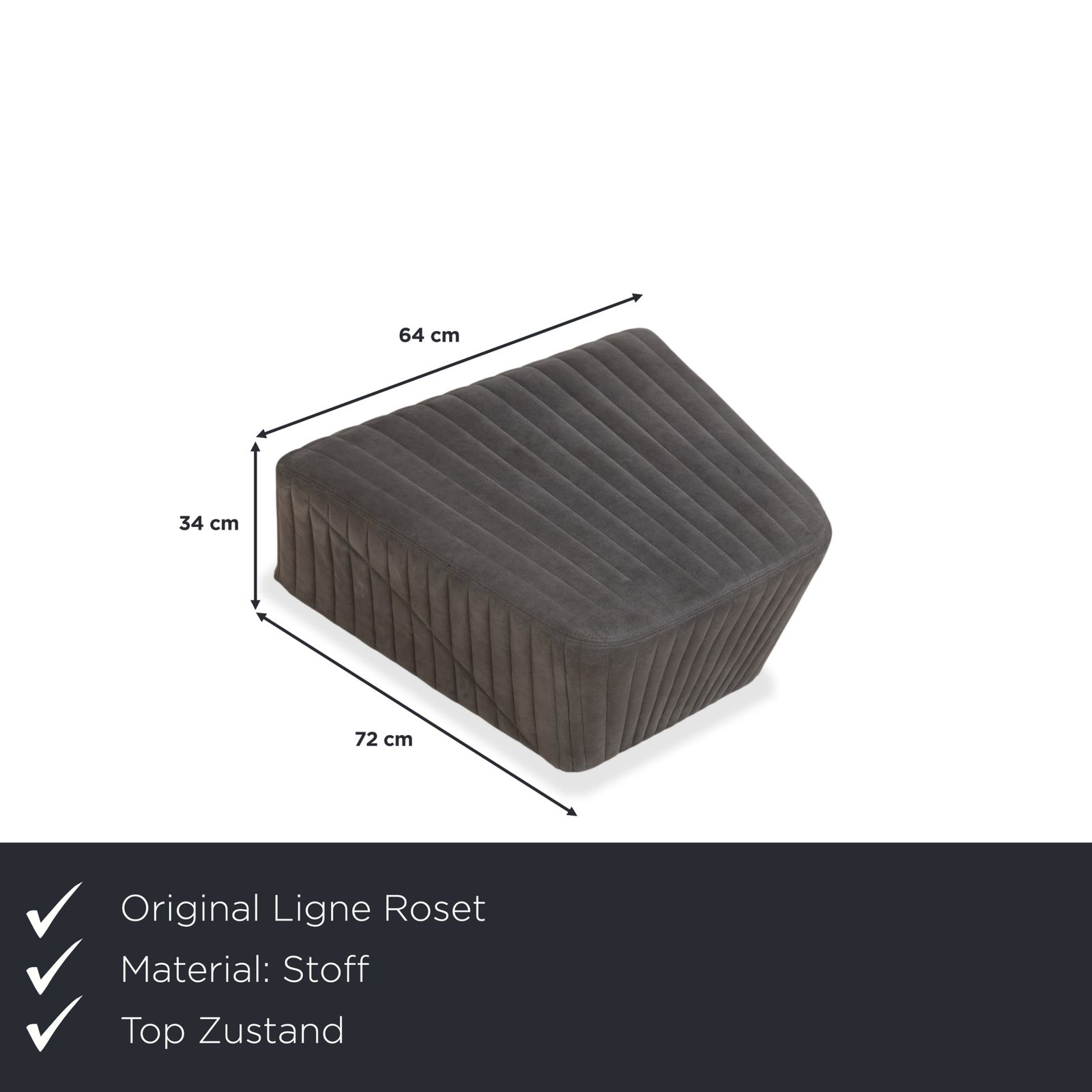 Tabouret Ligne Roset Facet en tissu gris photo furniture