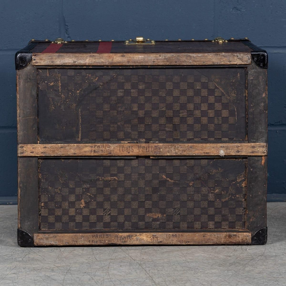 Louis Vuitton Hat Trunk, Damier Canvas & Black Leather, France, 1920 photo vintage