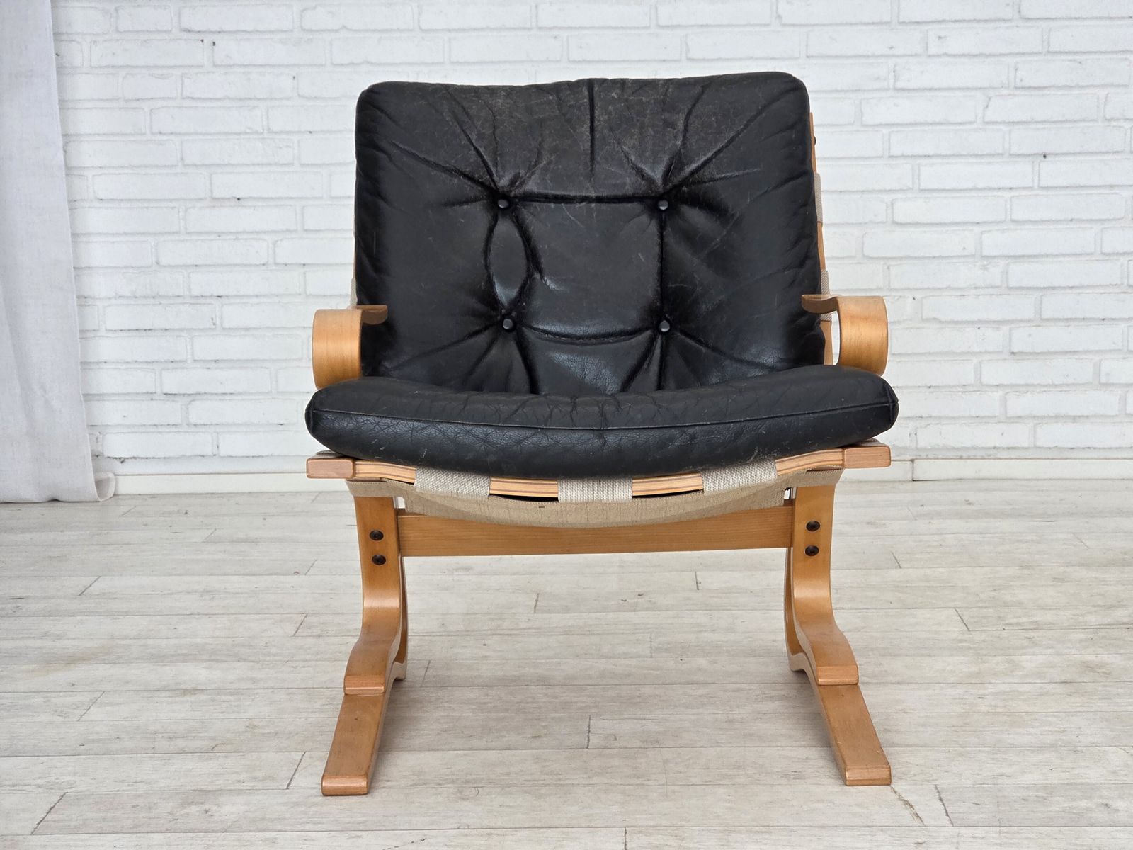 1970s, Norwegian Design, Armchair Model "Kengu", Leather, Bent Wood. photo furniture