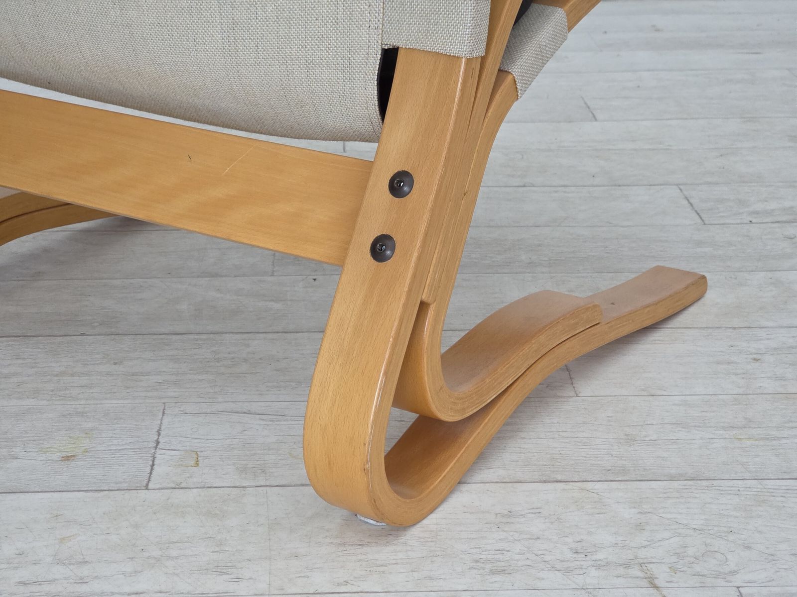 1970s, Norwegian Design, Armchair Model "Kengu", Leather, Bent Wood. photo for sale