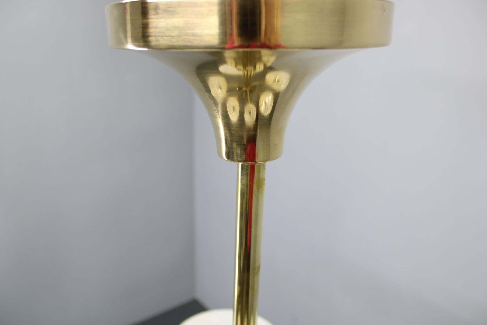 Art Deco Brass Chandelier With Opaline Glass, Czechoslovakia, 1930s photo vintage