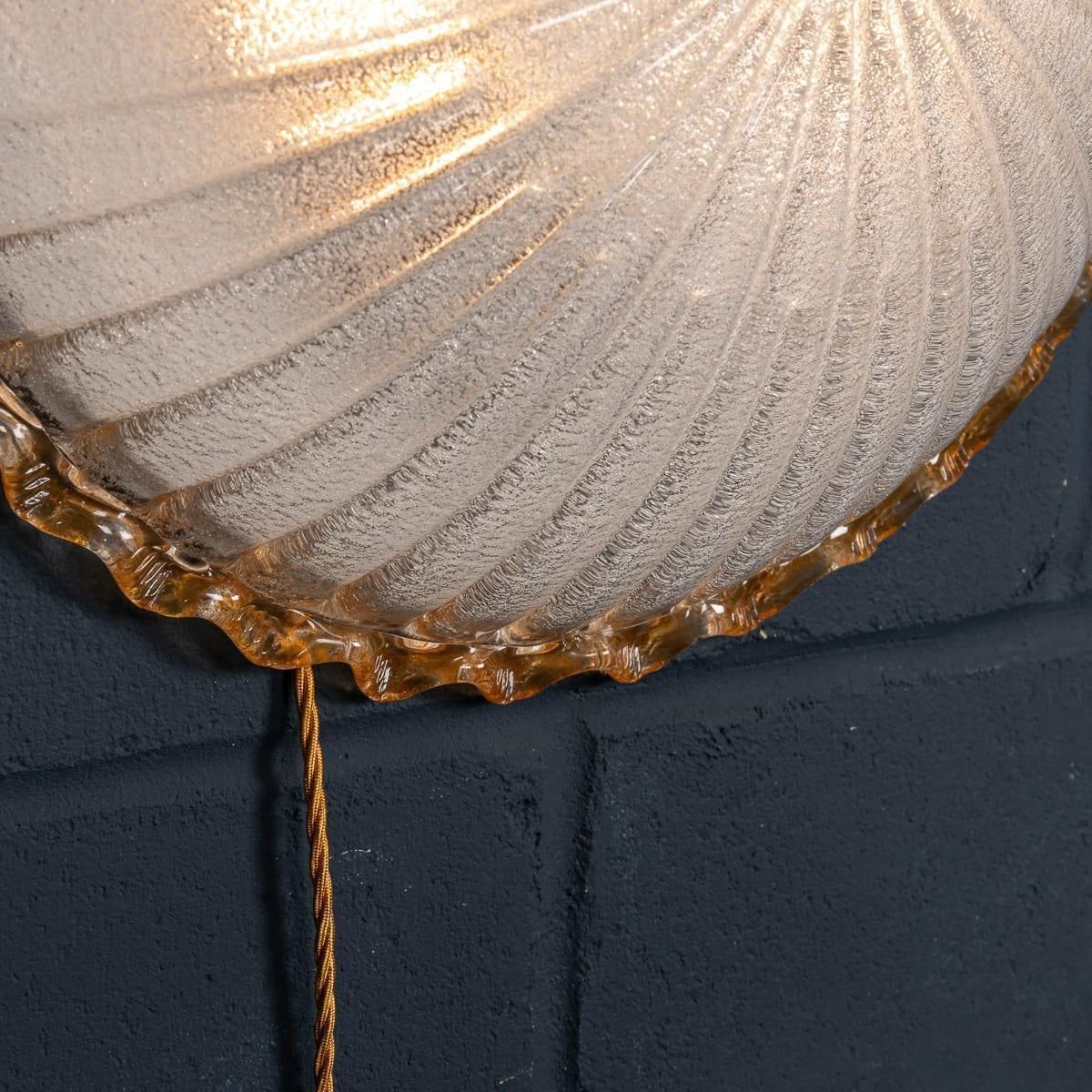 photo for sale Vintage 20thc Set Of Three Frosted Glass & Brass Wall Lights, Murano C.1980