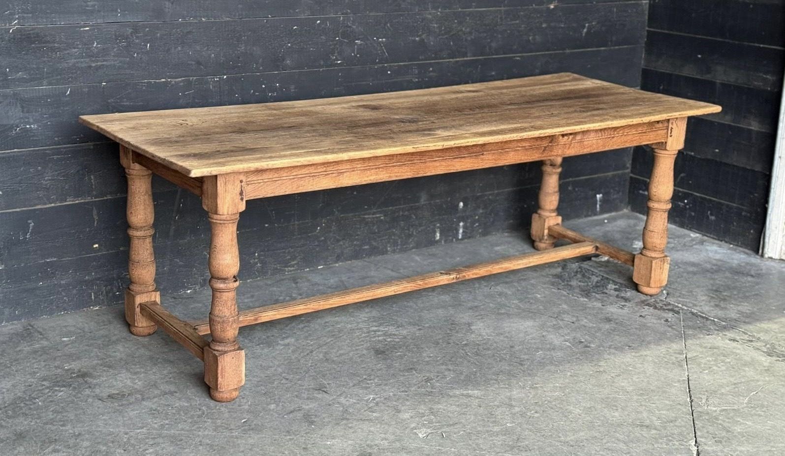 photo for sale French Bleached Oak Farmhouse Dining Table