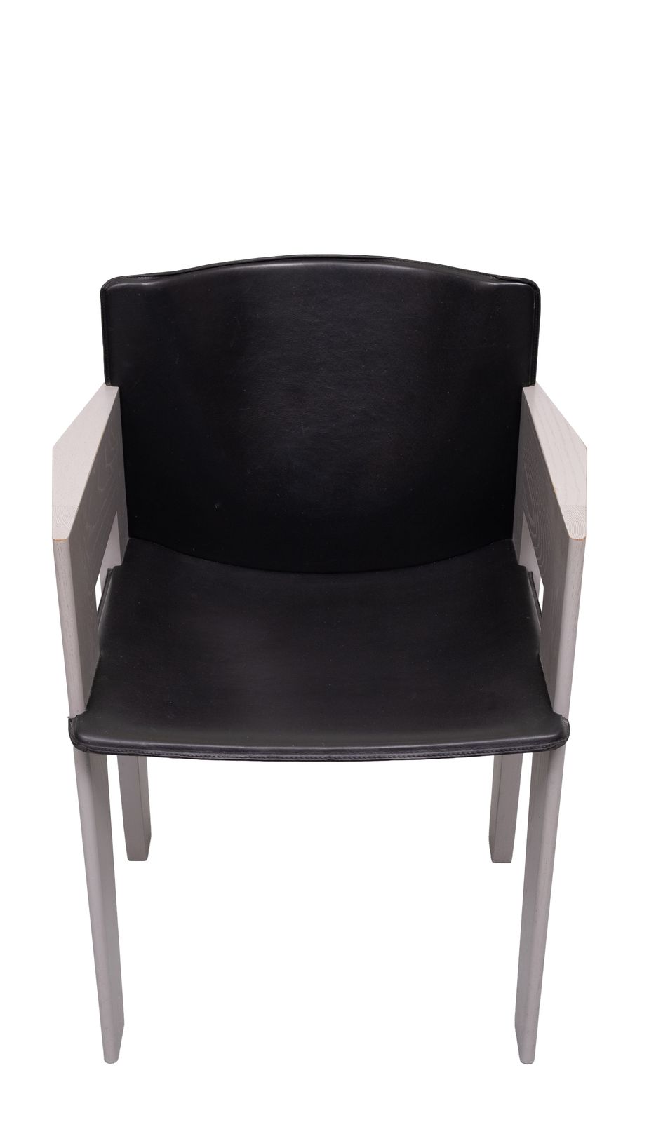 Stunning Leather & Wood Dining Chairs By Arnold Merckx For Arco, C.1980 photo for sale