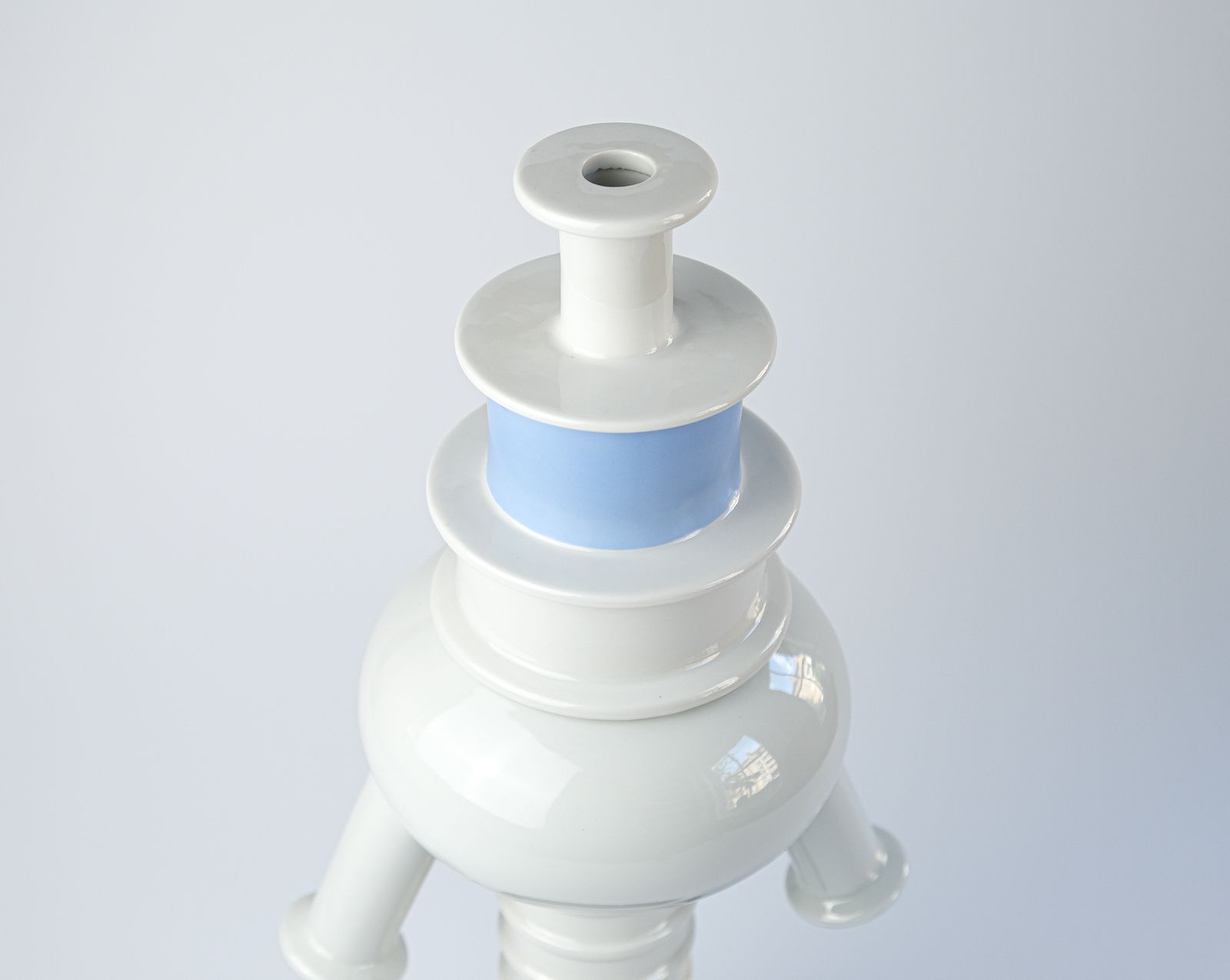 photo for sale Ettore Sottsass Postmodern "Tigris" Porcelain Vase For Memphis Milano, 1983