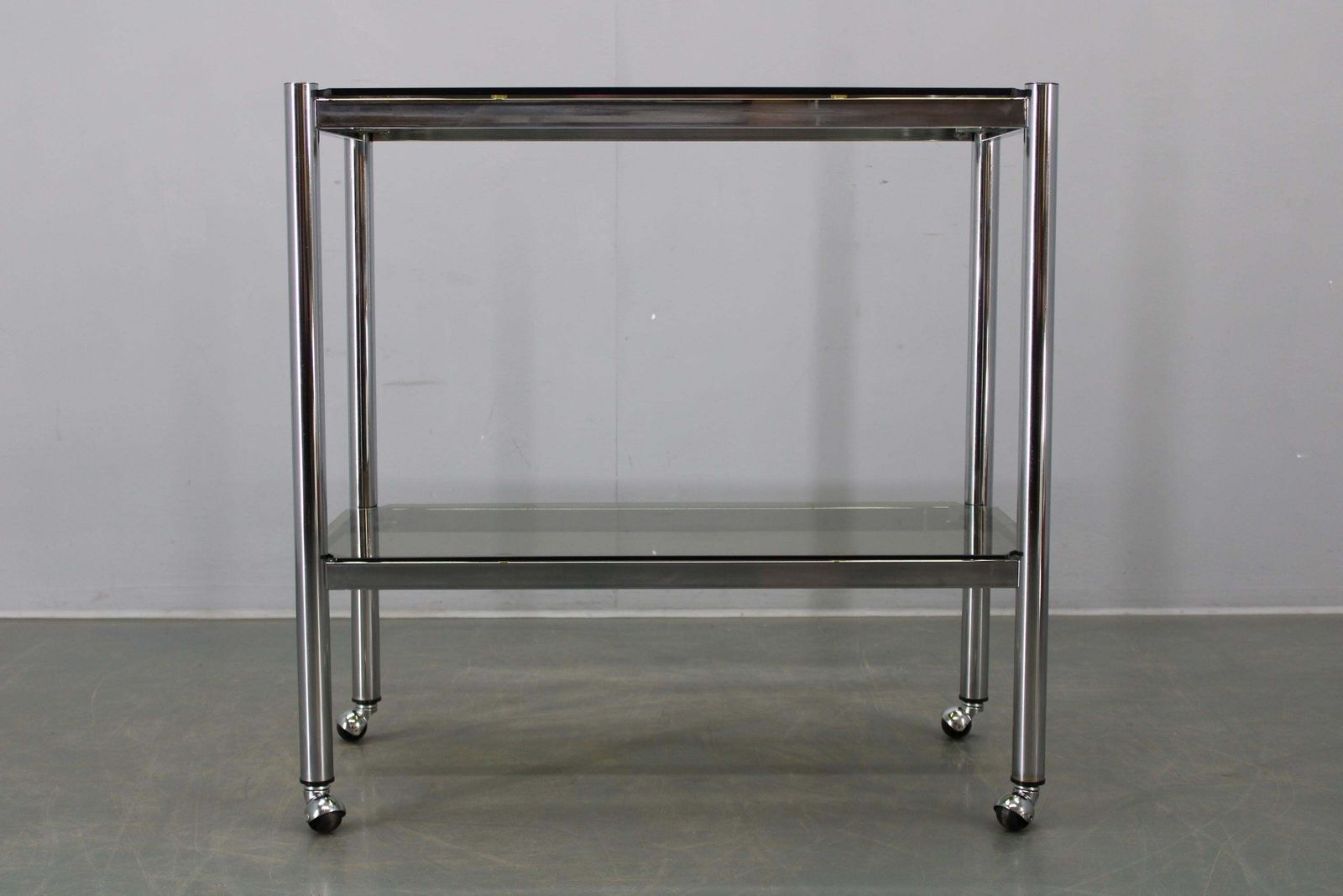 Mid Century Smoked Glass Serving Cart, Italy, 1970s photo Home Decor