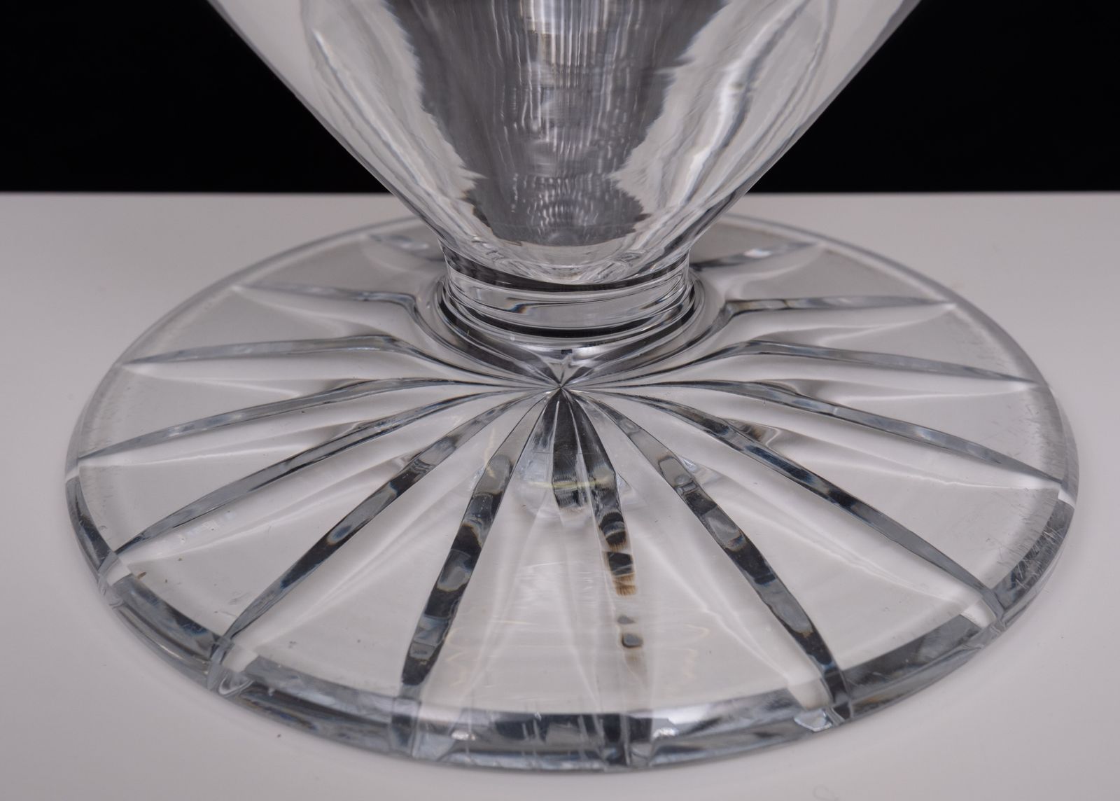 Large Cut Crystal Glass Vase 1960s Belgium photo vintage