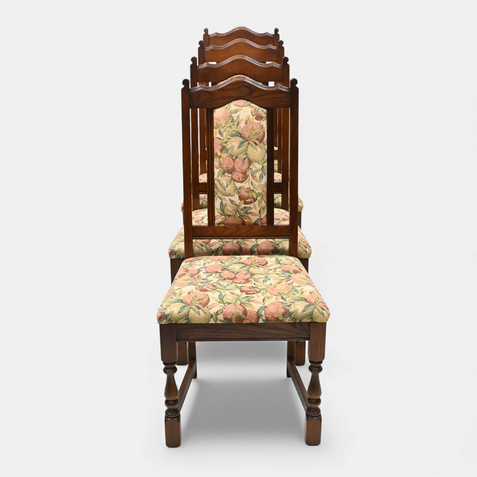 4 Old Charm Dining Chairs Lancaster Oak Tudor Brown Finish Free Uk Delivery* photo for sale