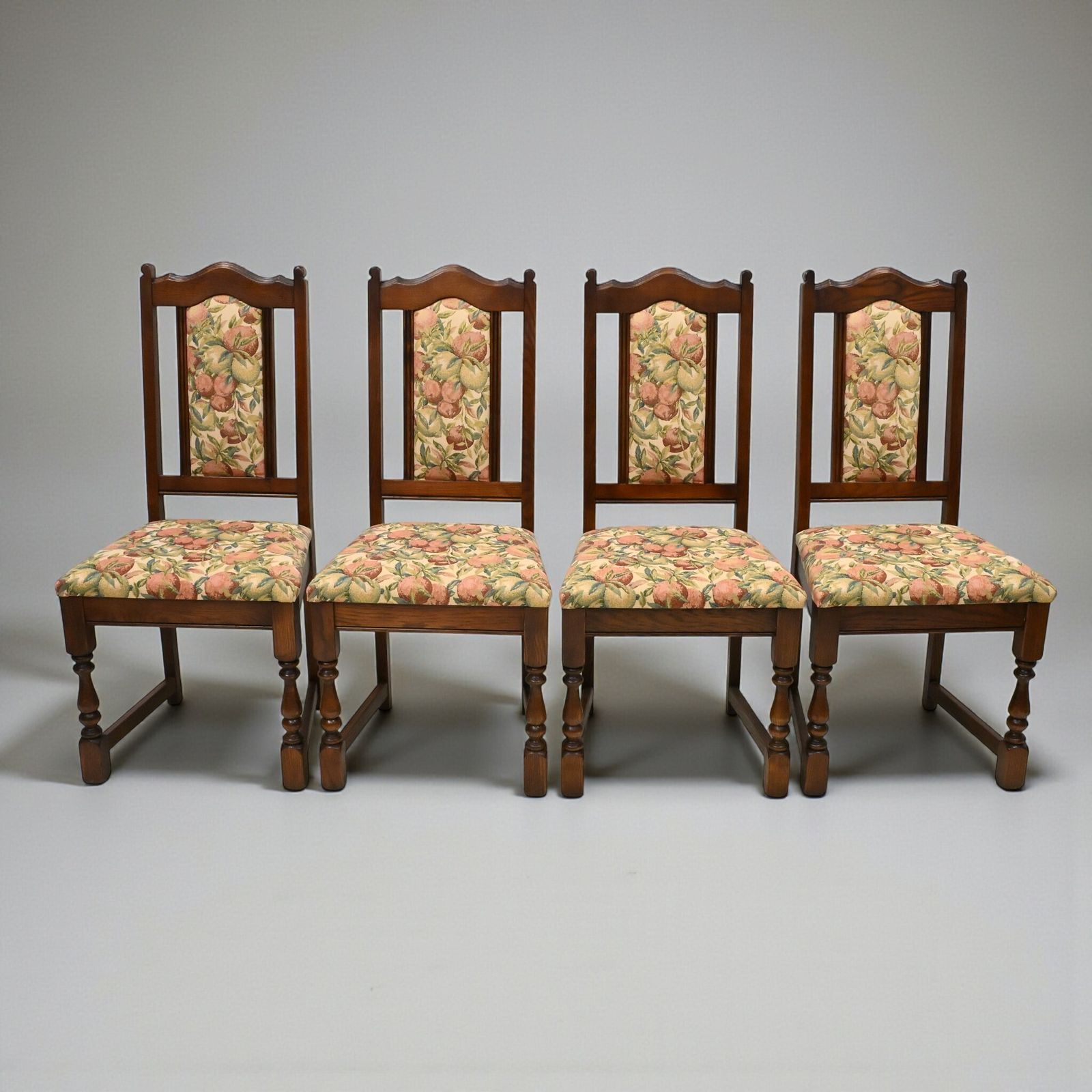 4 Old Charm Dining Chairs Lancaster Oak Tudor Brown Finish Free Uk Delivery*