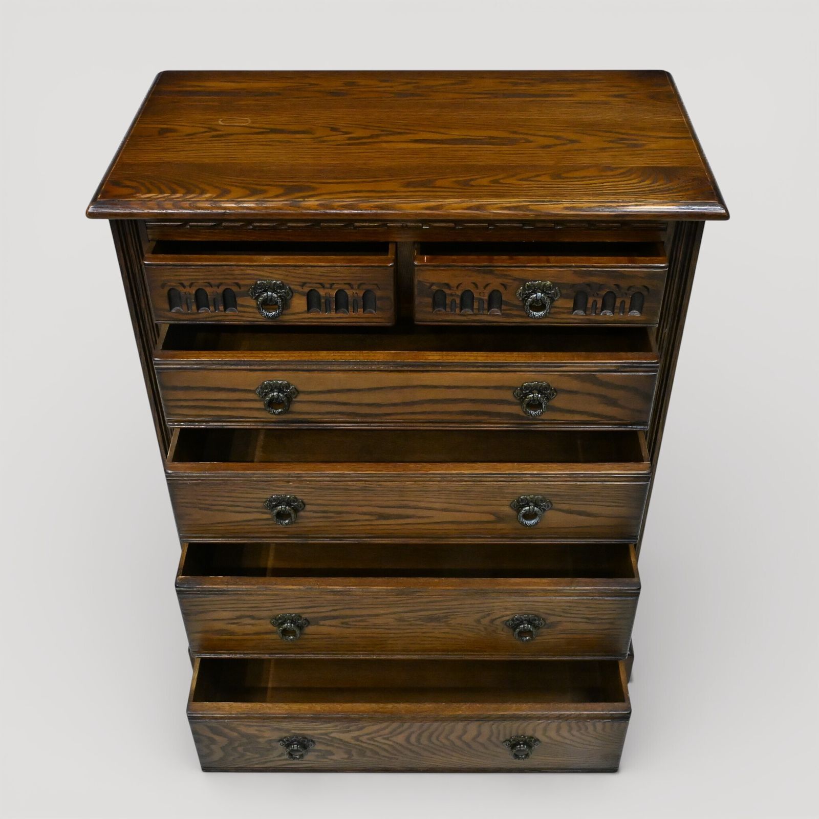 Old Charm Chest Of Drawers 4 Long 2 Short Light Oak Finish Free Uk Delivery* photo buy