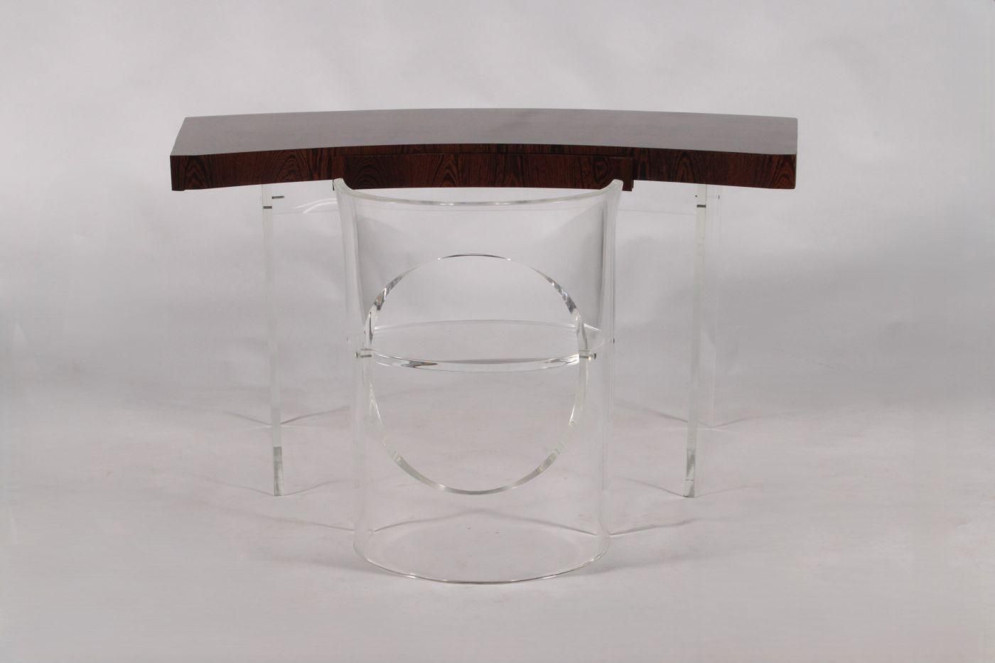 photo furniture Rare And Beautiful Lucite & Wenge Desk Attributed To Danish Designer Poul Nørreklit * Free Uk Delivery