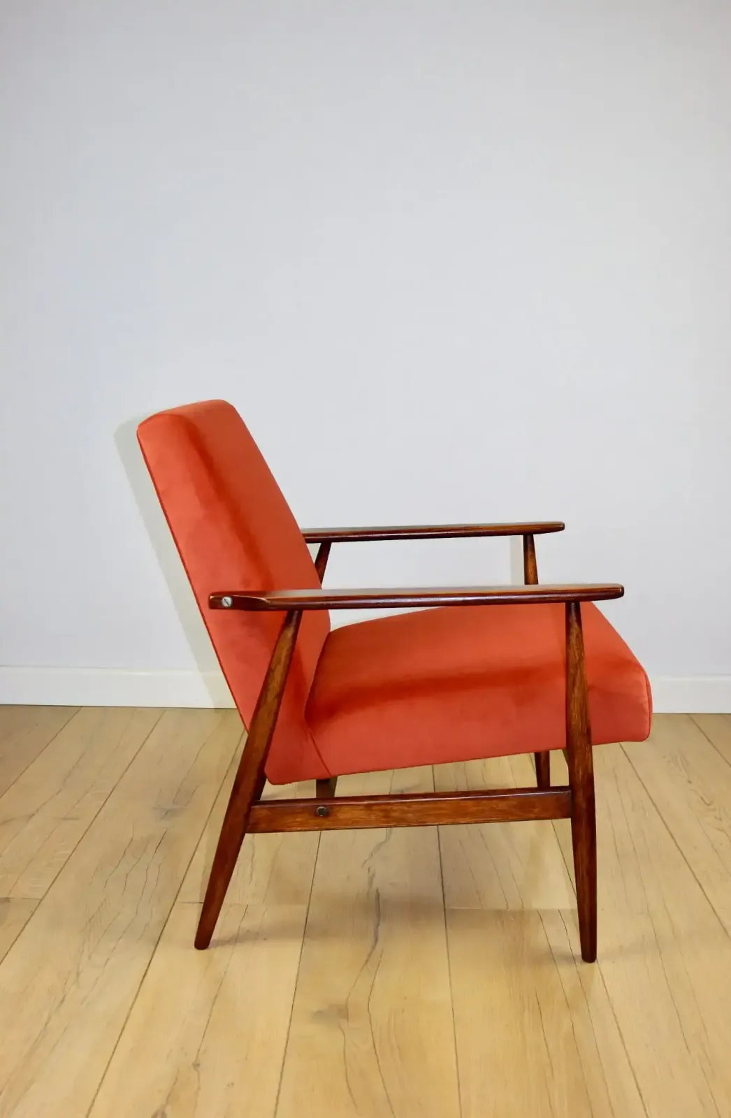 "Lis" Armchair, 1970s, Designed By Henryk Lis, Orange Brick Terracotta photo vintage