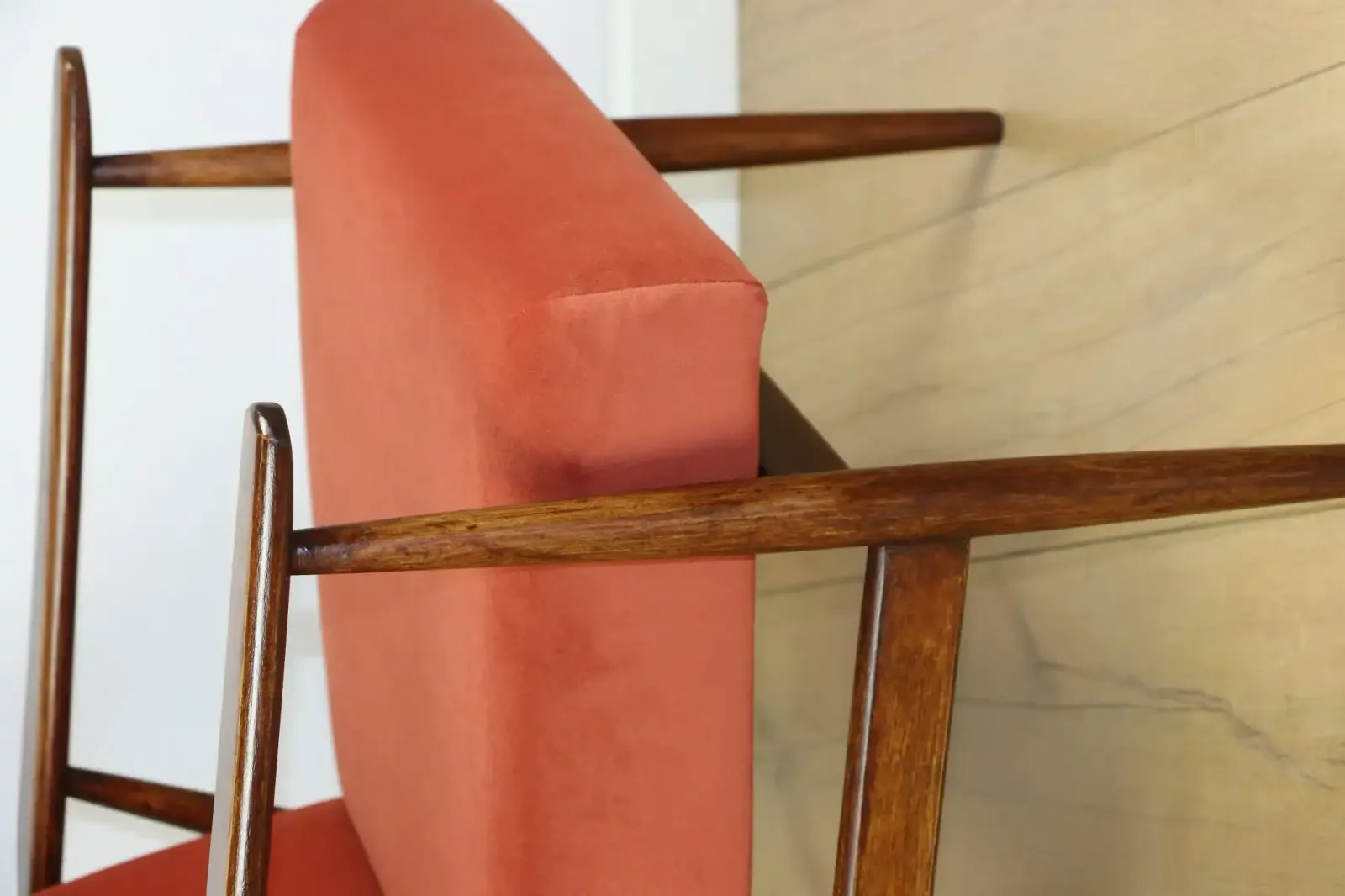 Furniture "Lis" Armchair, 1970s, Designed By Henryk Lis, Orange Brick Terracotta photo
