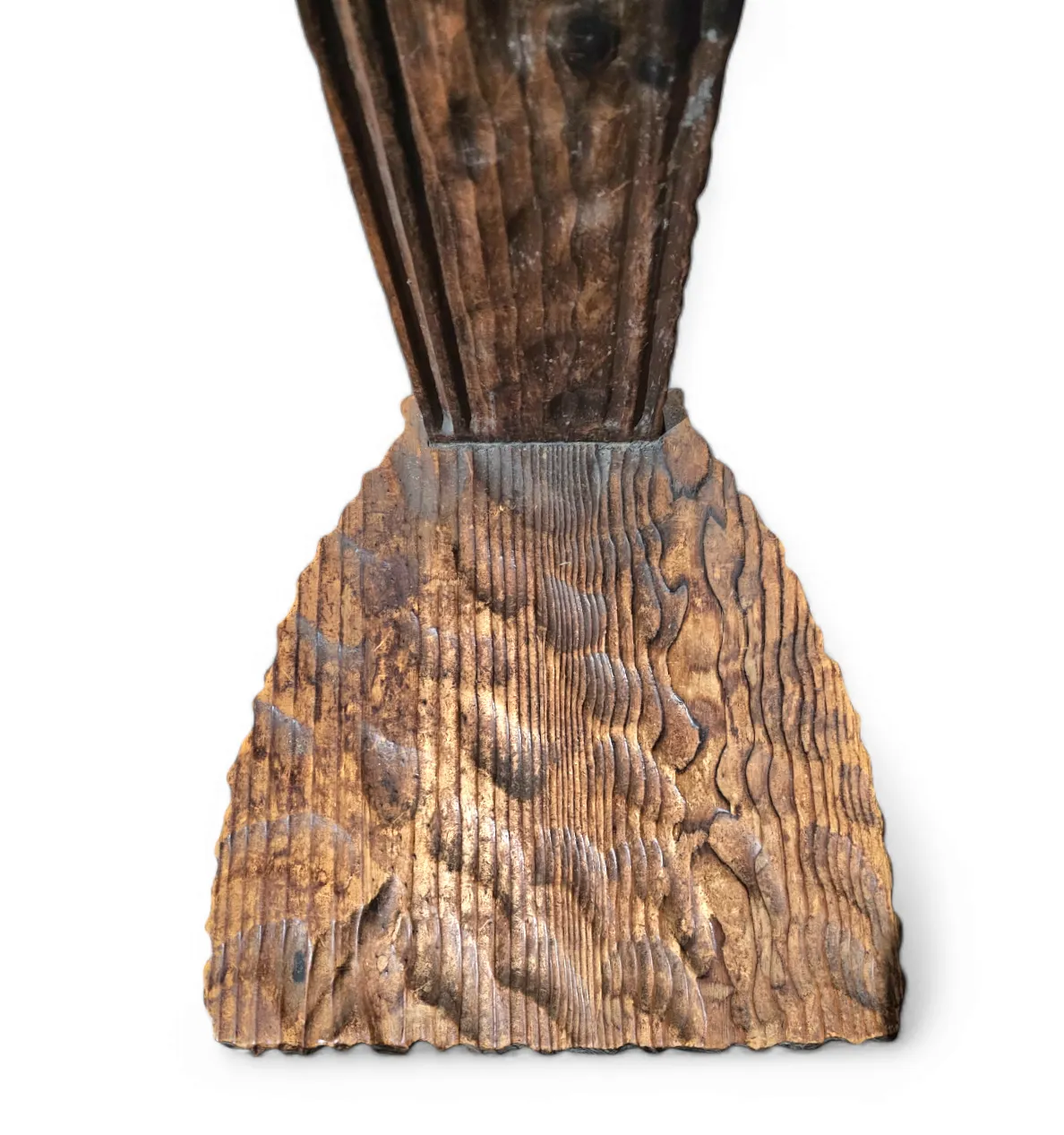 Brutalist Primitive Hall Chair / Hand Carved From Solid Wood And Detailed With Beautiful Gouge Woodwork photo for sale