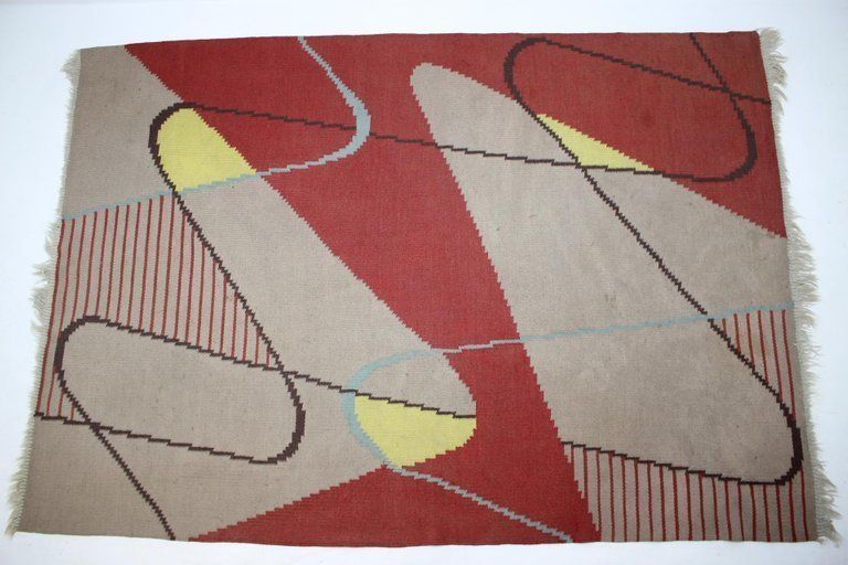 Design Geometric Carpet In Style Of Antonín Kybal, 1950s
