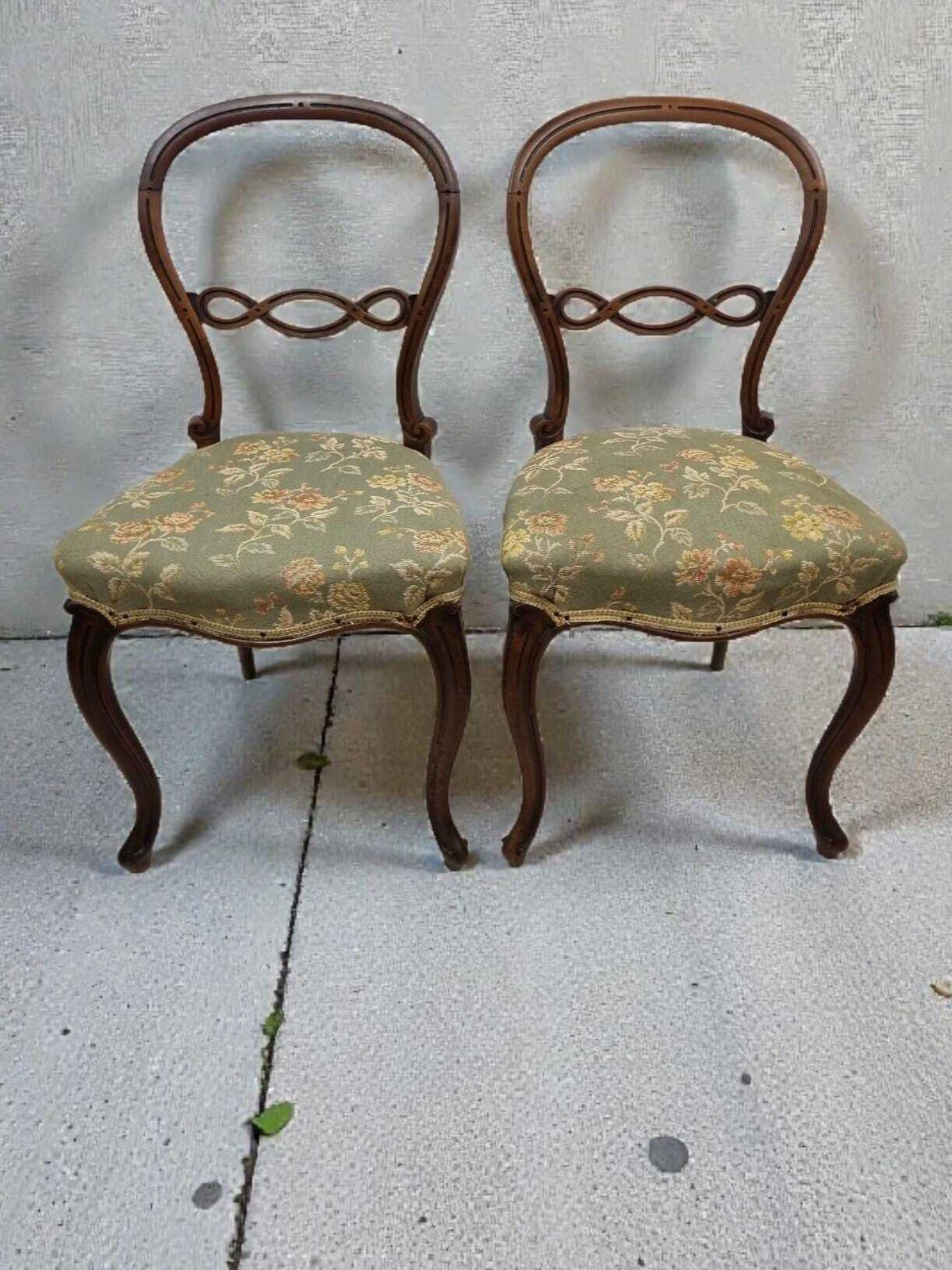Antique Victorian Balloon Back Chairs / Late 19th Century / Set Of Two photo 276.0