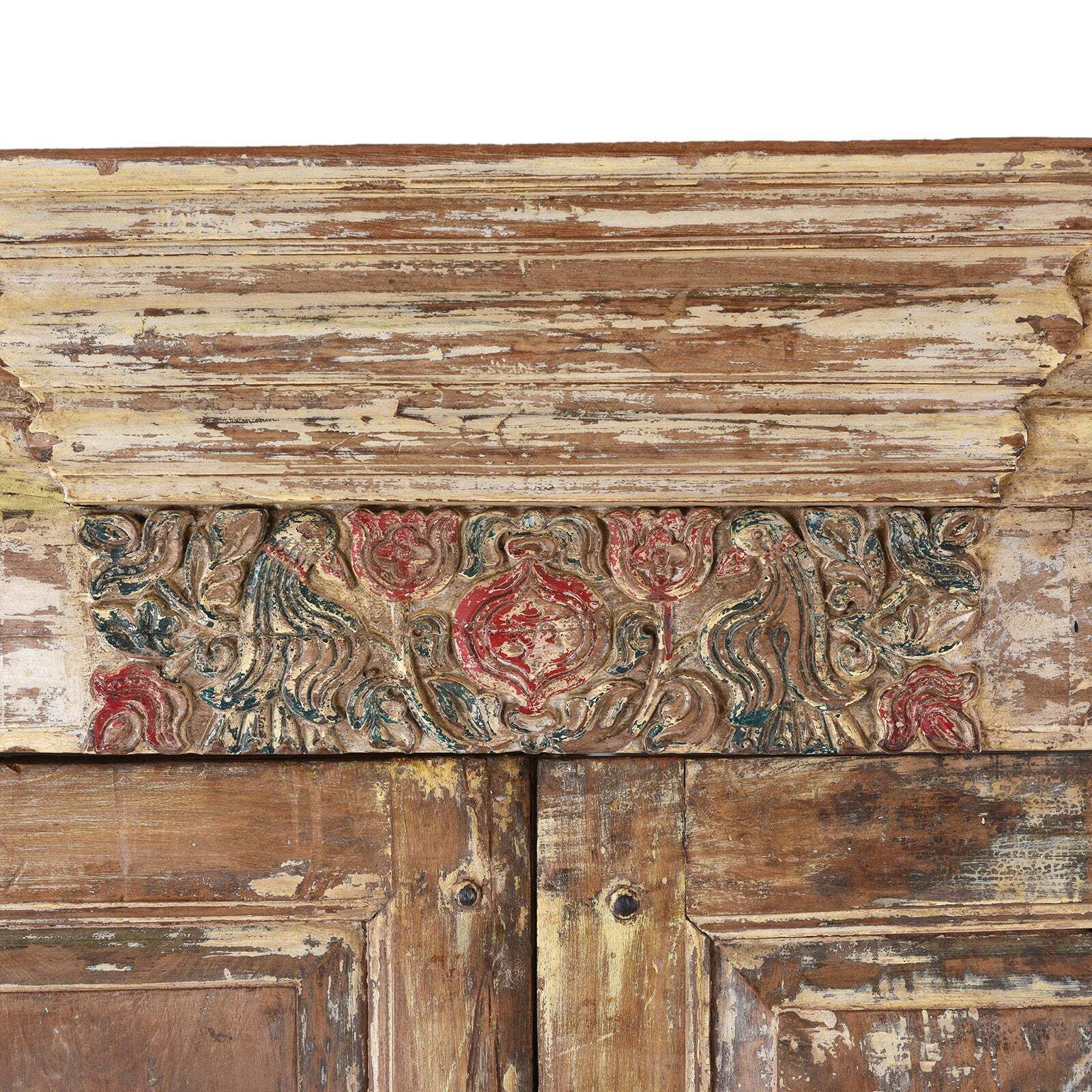 Painted Indian Door & Frame From Gujarat   19th Century photo for sale
