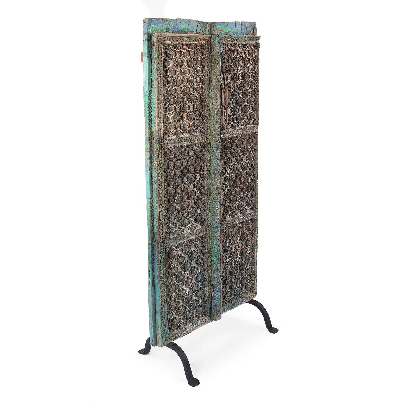 Painted Mughal Door From Uttar Pradesh   18th Century photo 3575.0