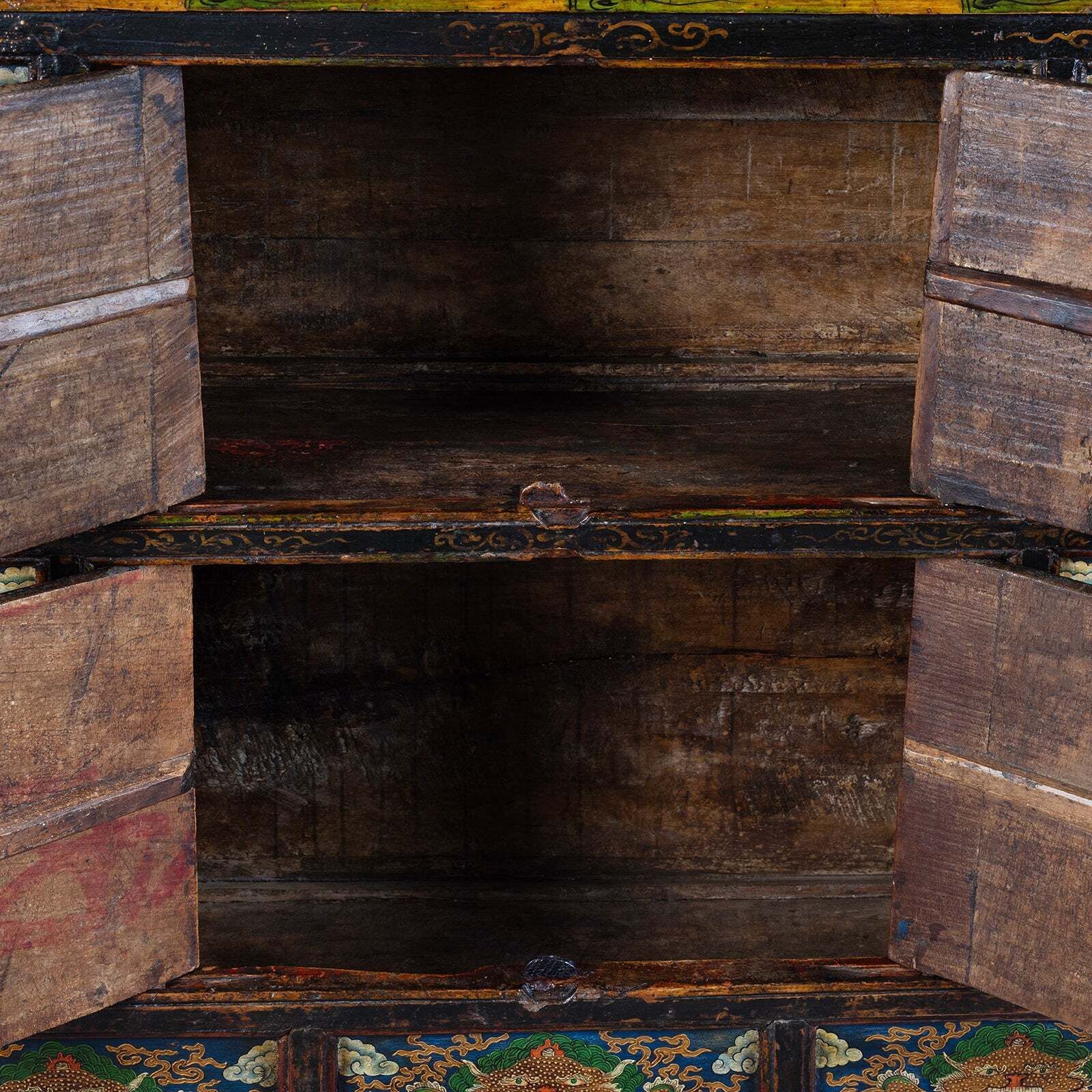 photo for sale Tibetan Painted Altar Cabinet With Later Painting