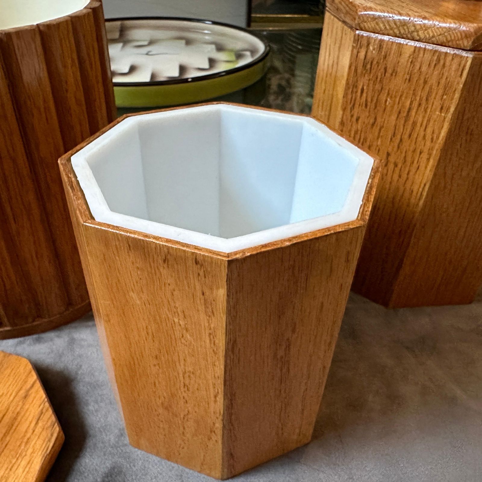 Set Of Three 1960s Scandinavian Style Wood And Plastic European Ice Buckets photo buy