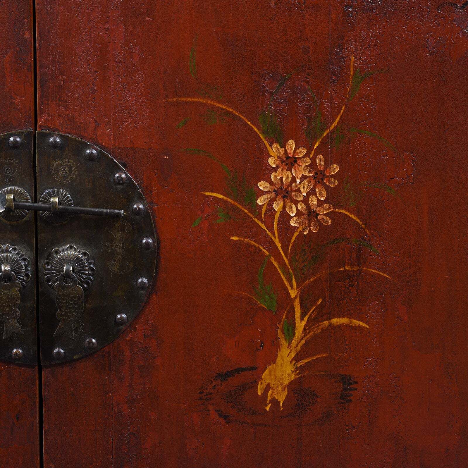 Red Lacquer Zhejiang Wedding Cabinet   19th Century photo vinterior