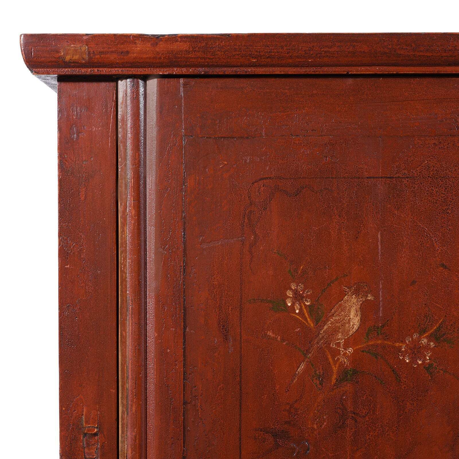 Furniture Red Lacquer Zhejiang Wedding Cabinet   19th Century photo