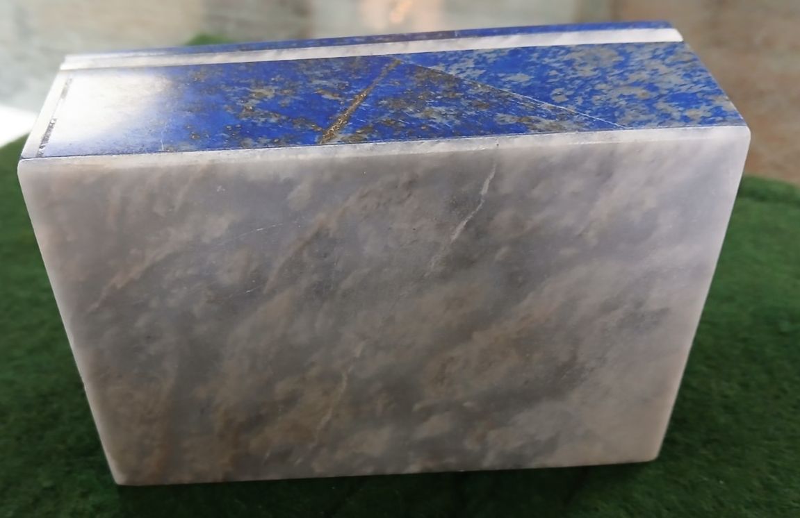 Lapis Lazuli Semi Precious Metamorphic Rock Trinket Box photo vinterior