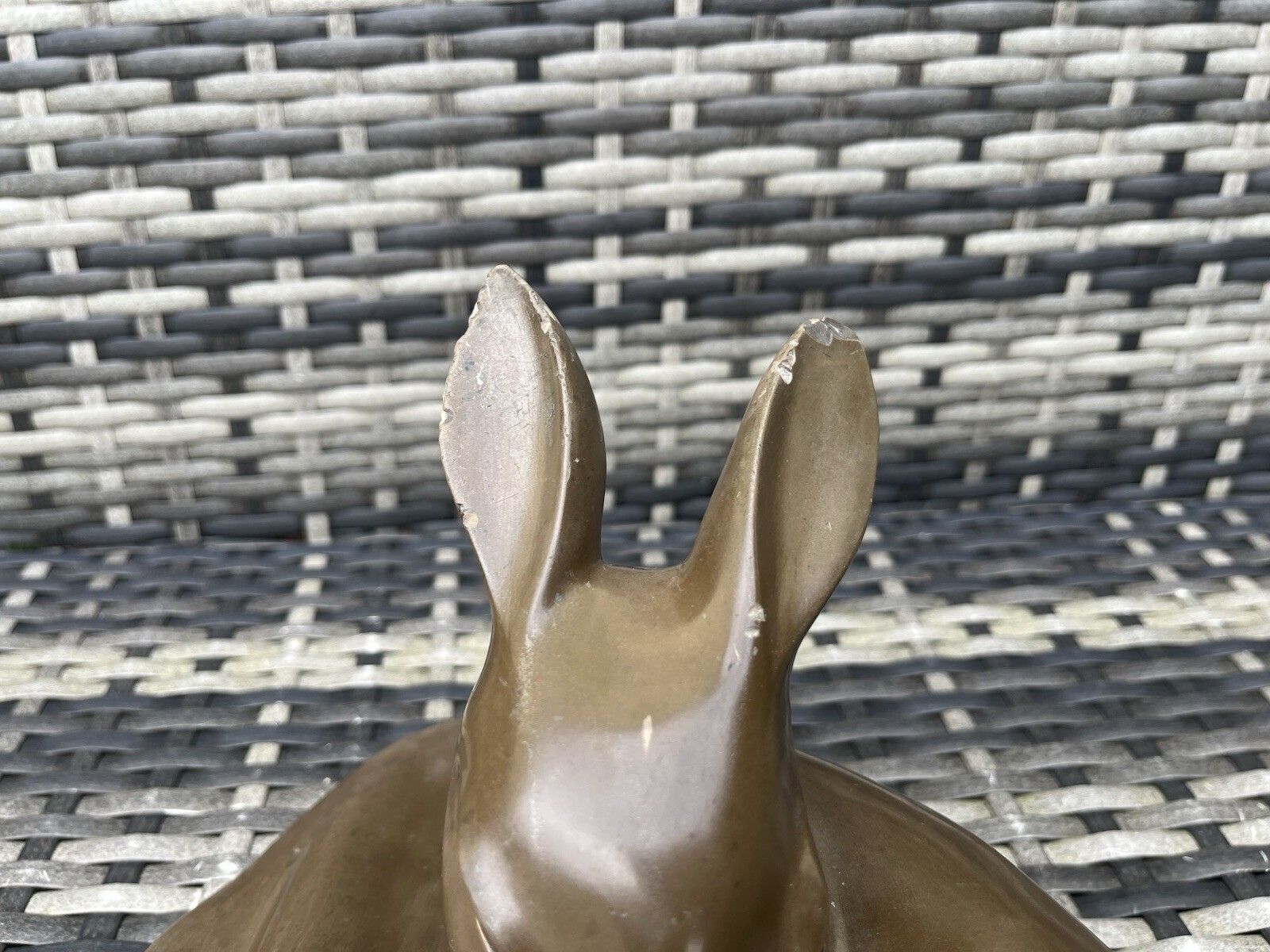 photo vinterior Large 50's Art Deco Style Signed Richard Fisher Bronze Resin Fawn Deer Sculpture