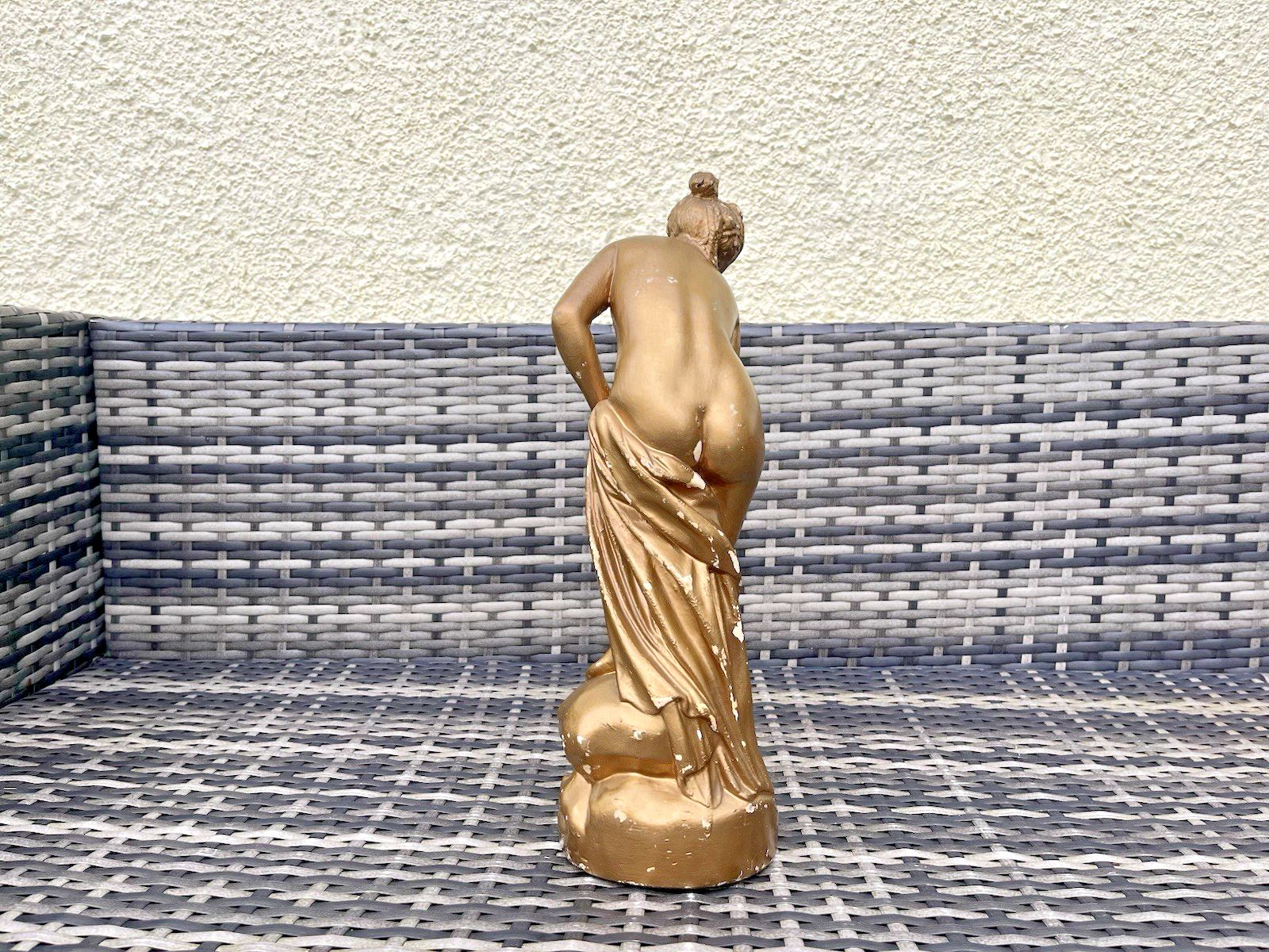 Antique French Plaster Chalkware Lady Maiden Bathing Figurine Venus By Allegrain photo Home Decor