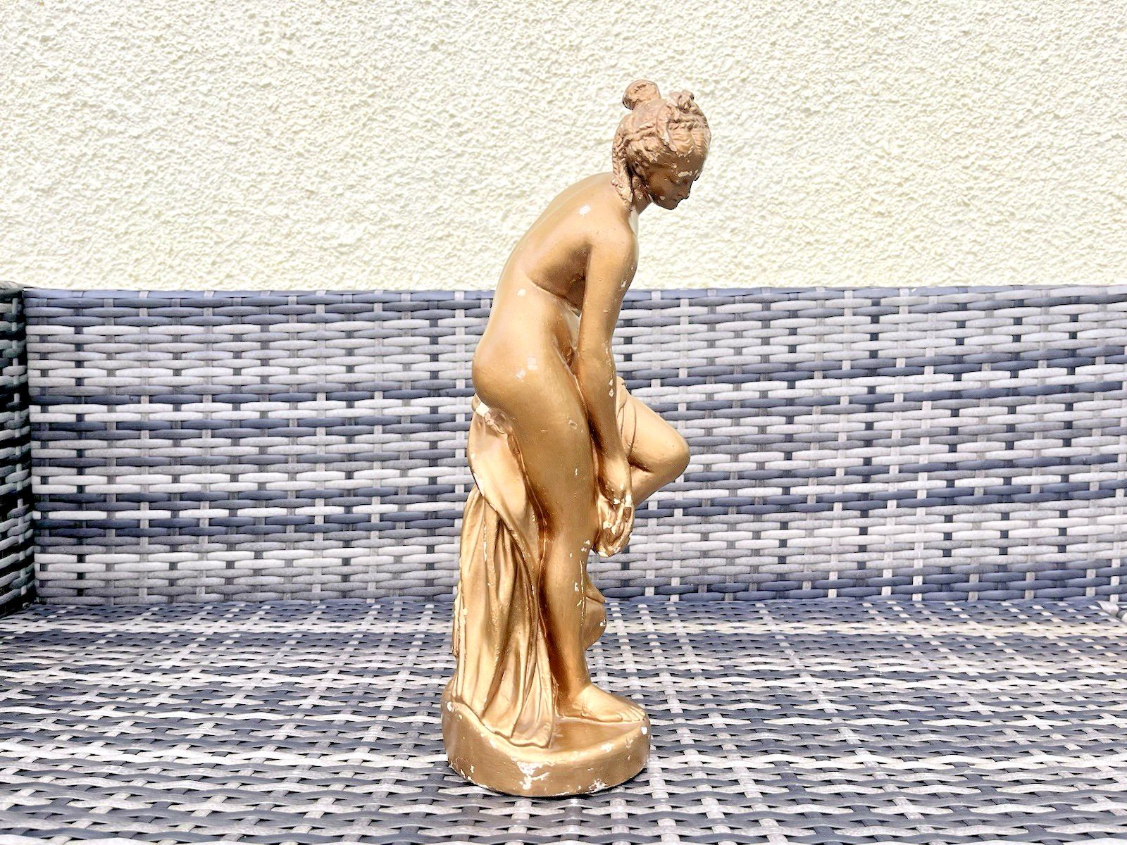 Antique French Plaster Chalkware Lady Maiden Bathing Figurine Venus By Allegrain photo buy