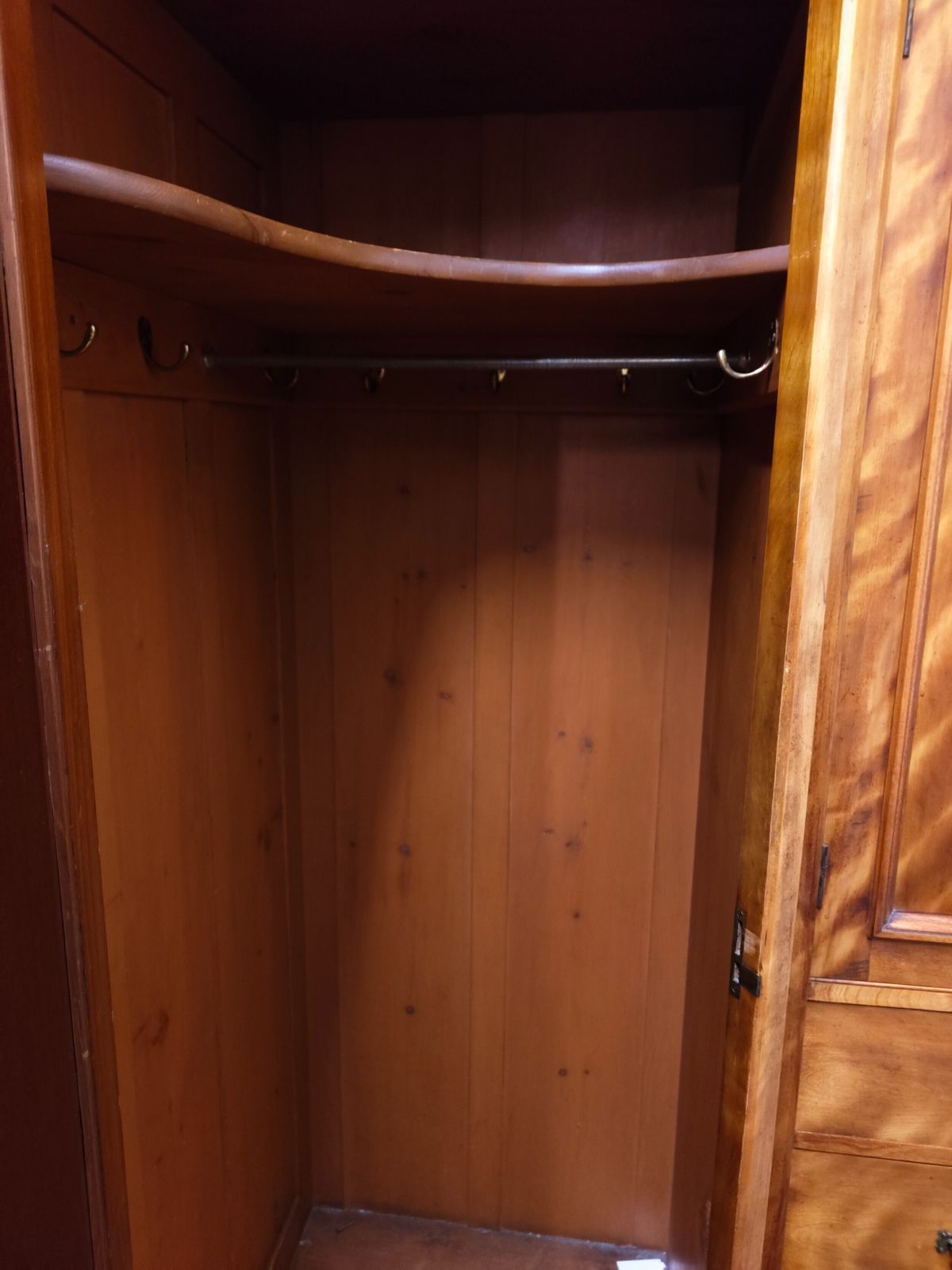 Furniture Antique Victorian Satin Birch Corner Wardrobe Armoire Compactum photo