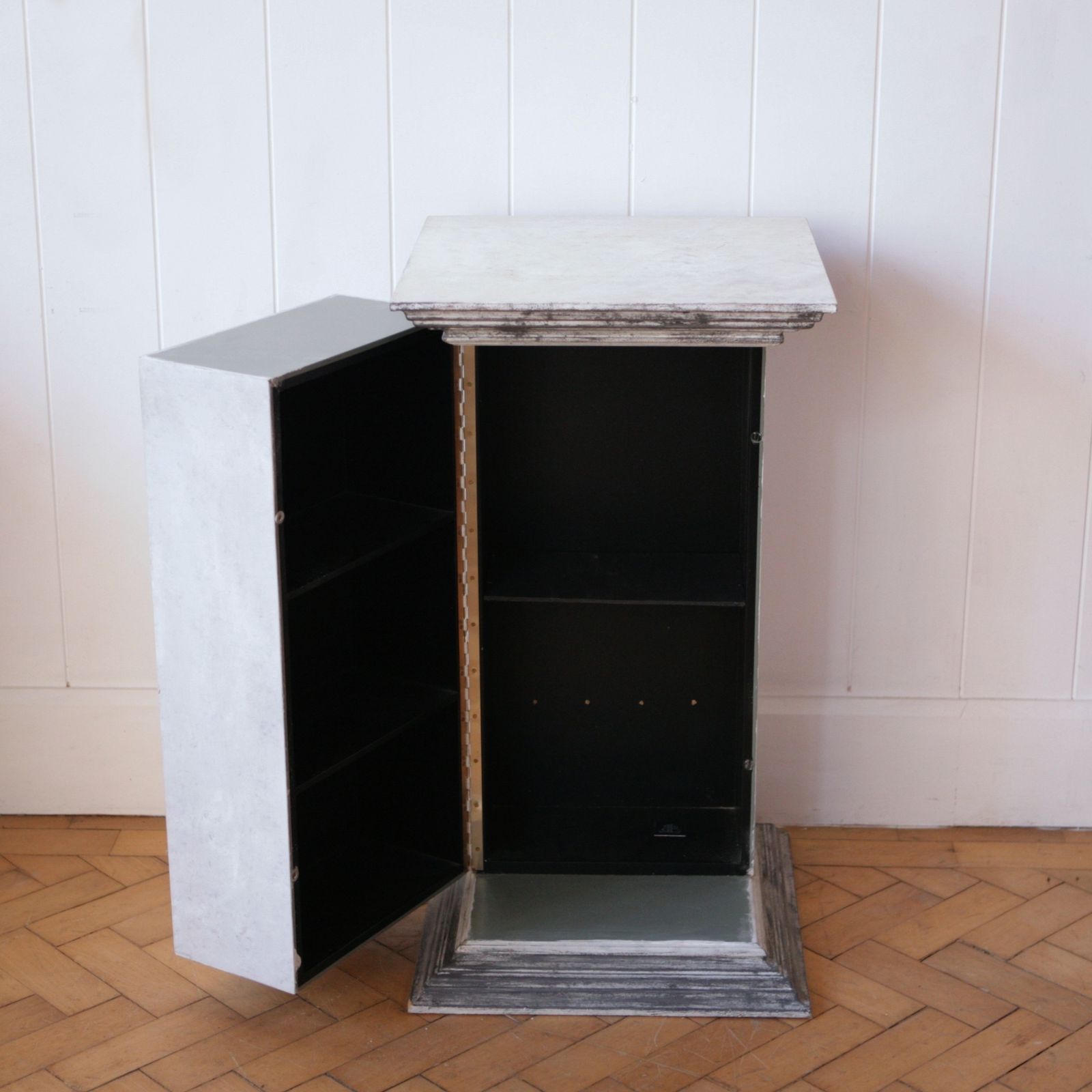 Faux Stone Display Pedestal Cupboard. photo vintage