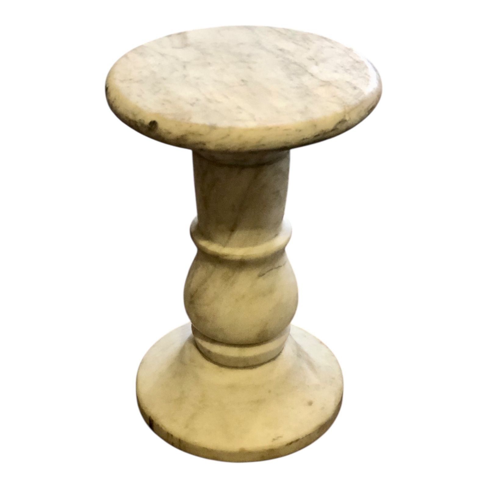 Handsome Antique Off White Marble Pedestal photo furniture
