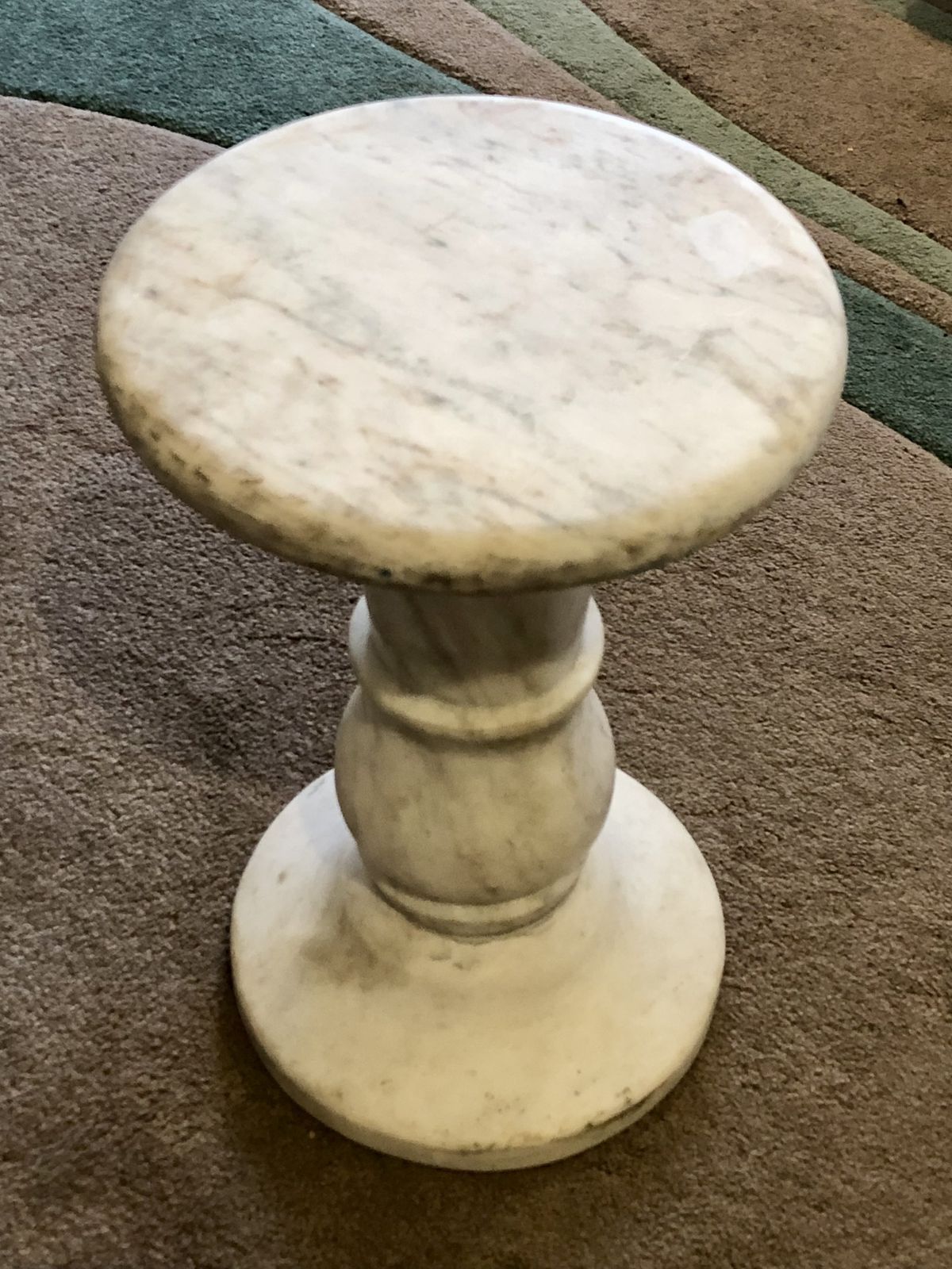 Handsome Antique Off White Marble Pedestal photo 295.0