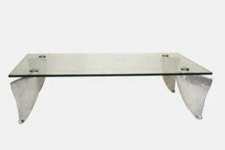 Vintage Glass And Polished Aluminum Coffee Table By Matthew Hilton photo Furniture