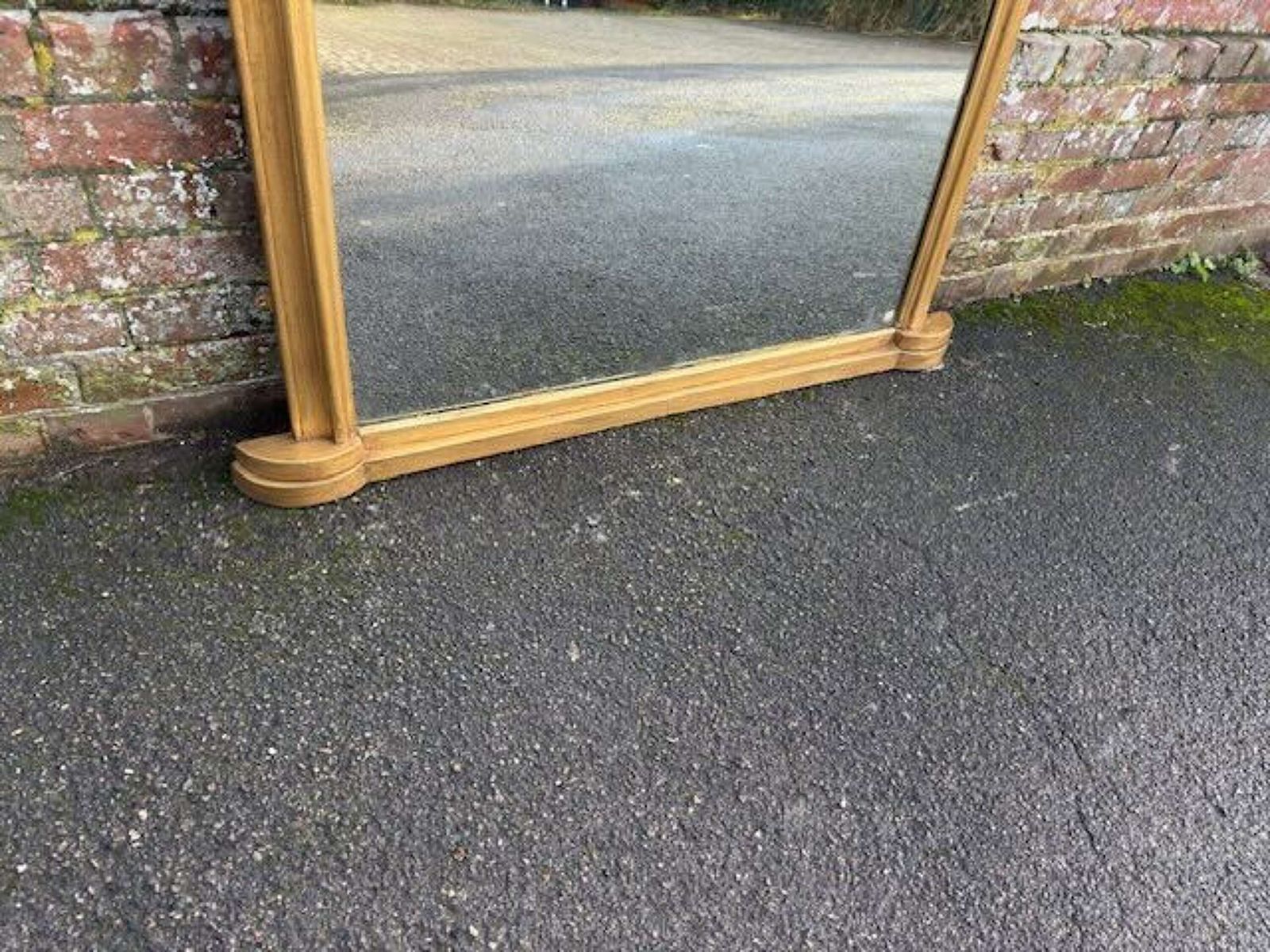 A Fabulous Large Antique English 19th C Arched Top Gilt Overmantle Mirror. photo for sale