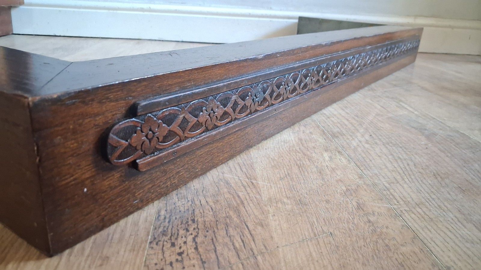 Delightful Original Art Deco 1930's Solid Oak Fireplace Fender /Guard photo furniture