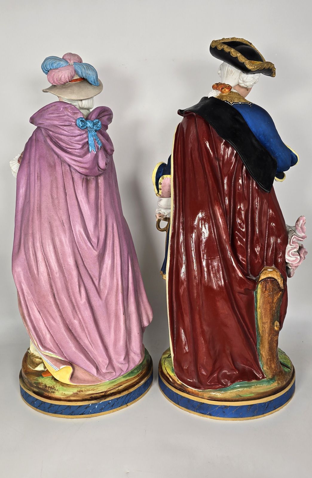 A Pair Of 19th Century Large French Porcelain Hand Painted Figures, Circa 1860 photo Home Decor