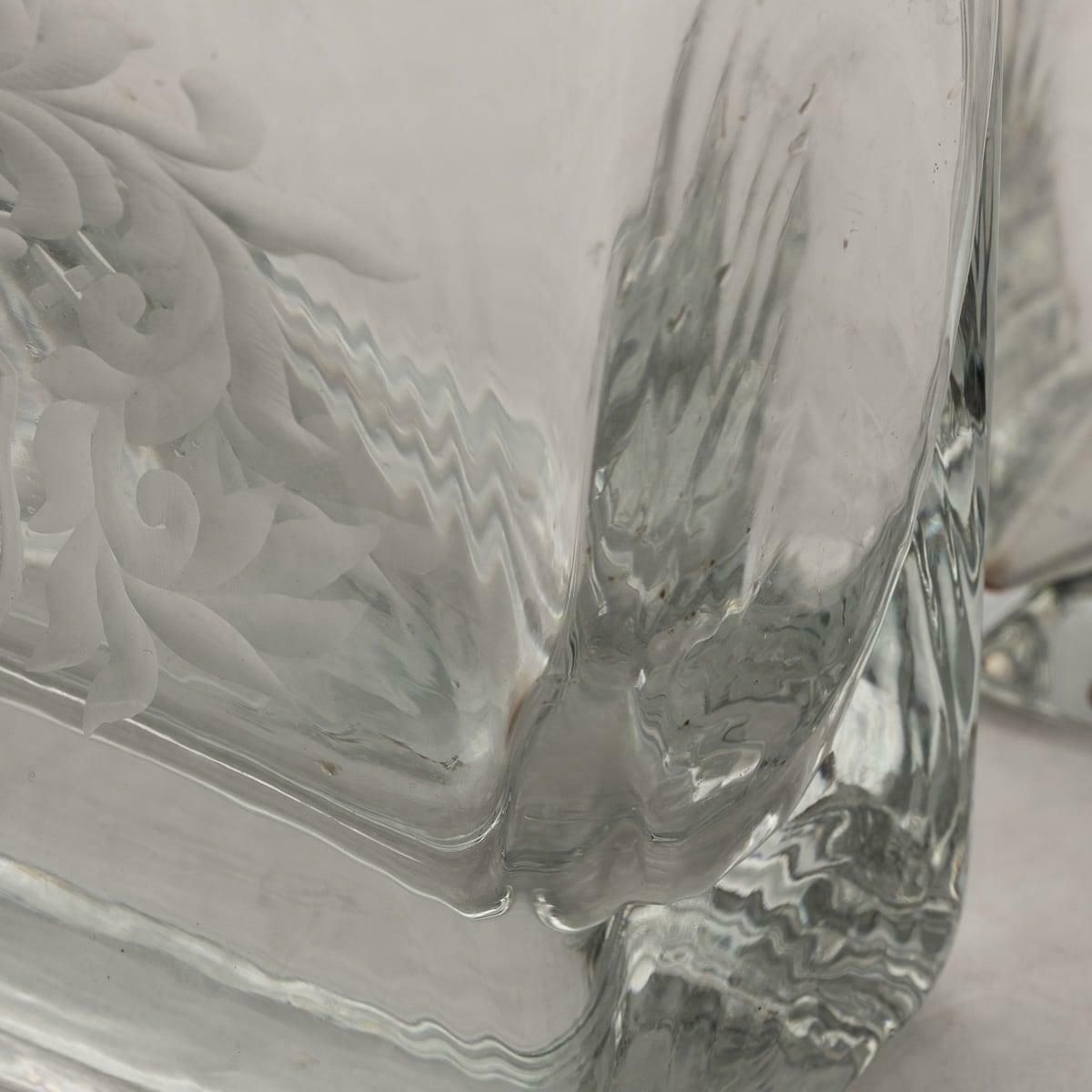 photo furniture 21stc English Solid Silver Mounted Glass Decanters With Heraldic Engraving C2007
