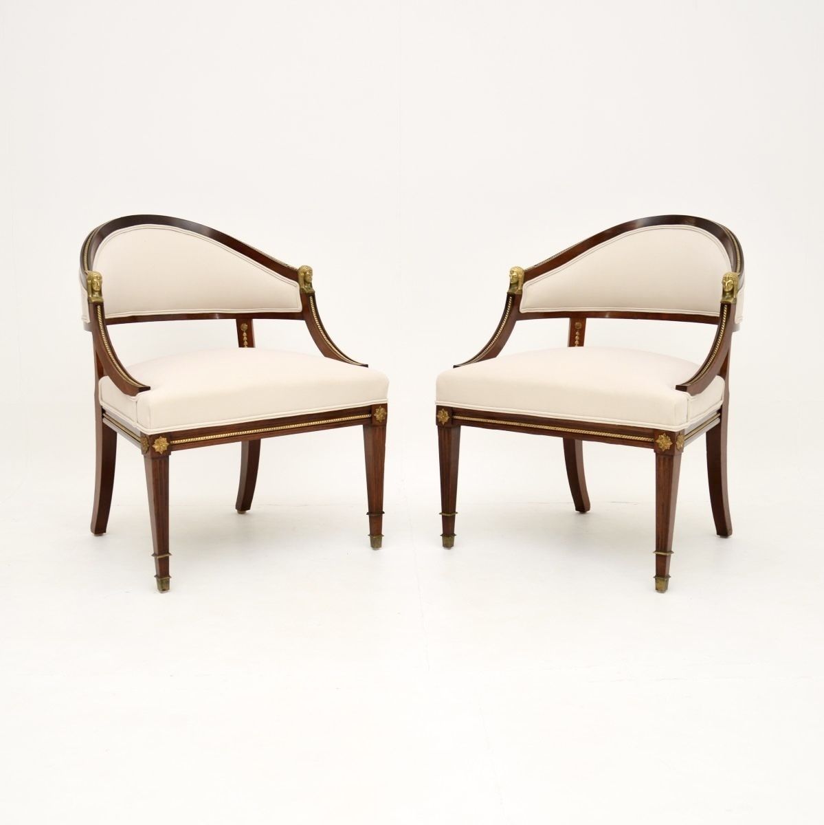 Pair Of Antique Swedish Neoclassical Mahogany Armchairs