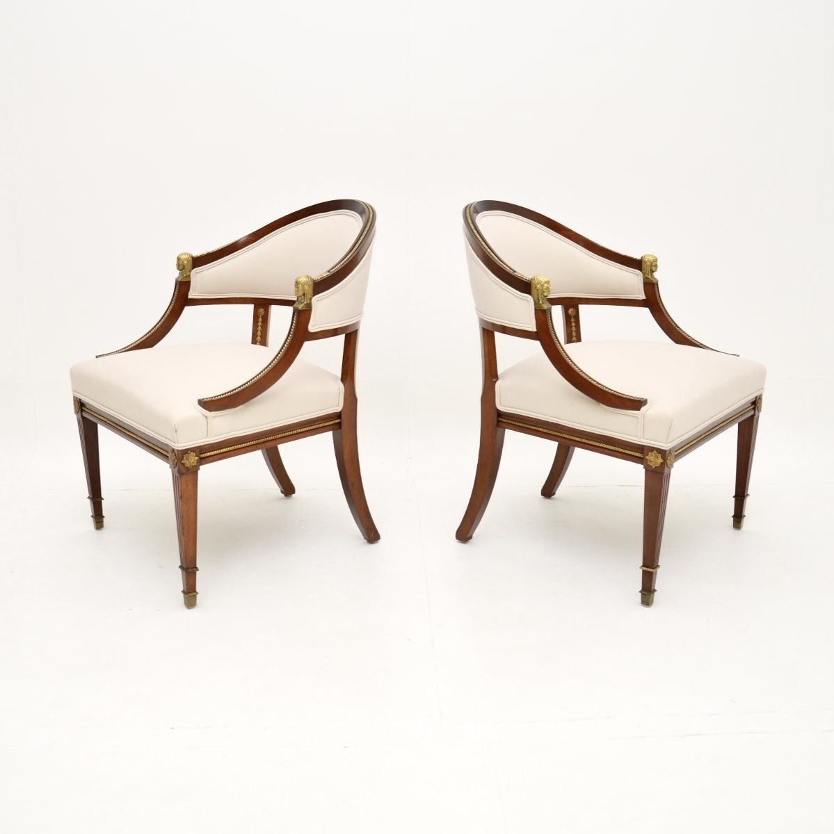 Pair Of Antique Swedish Neoclassical Mahogany Armchairs photo furniture
