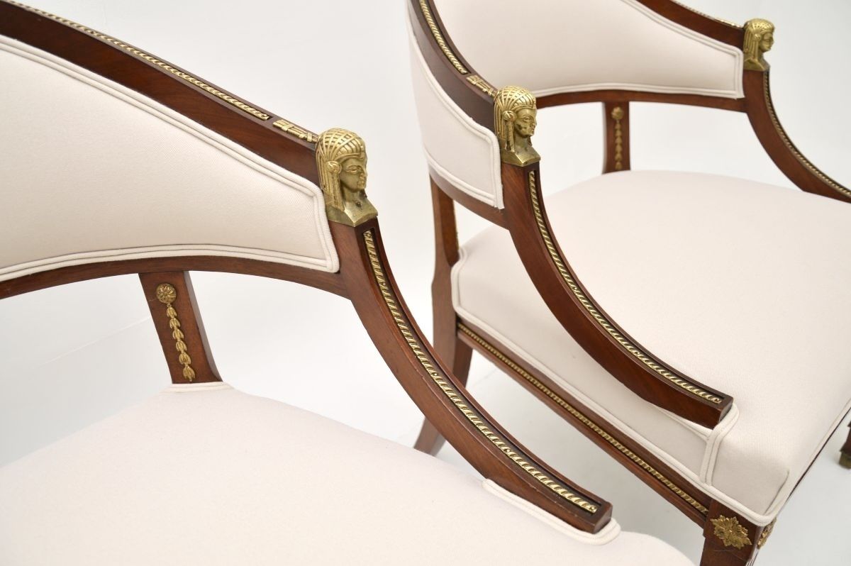 Pair Of Antique Swedish Neoclassical Mahogany Armchairs photo Furniture