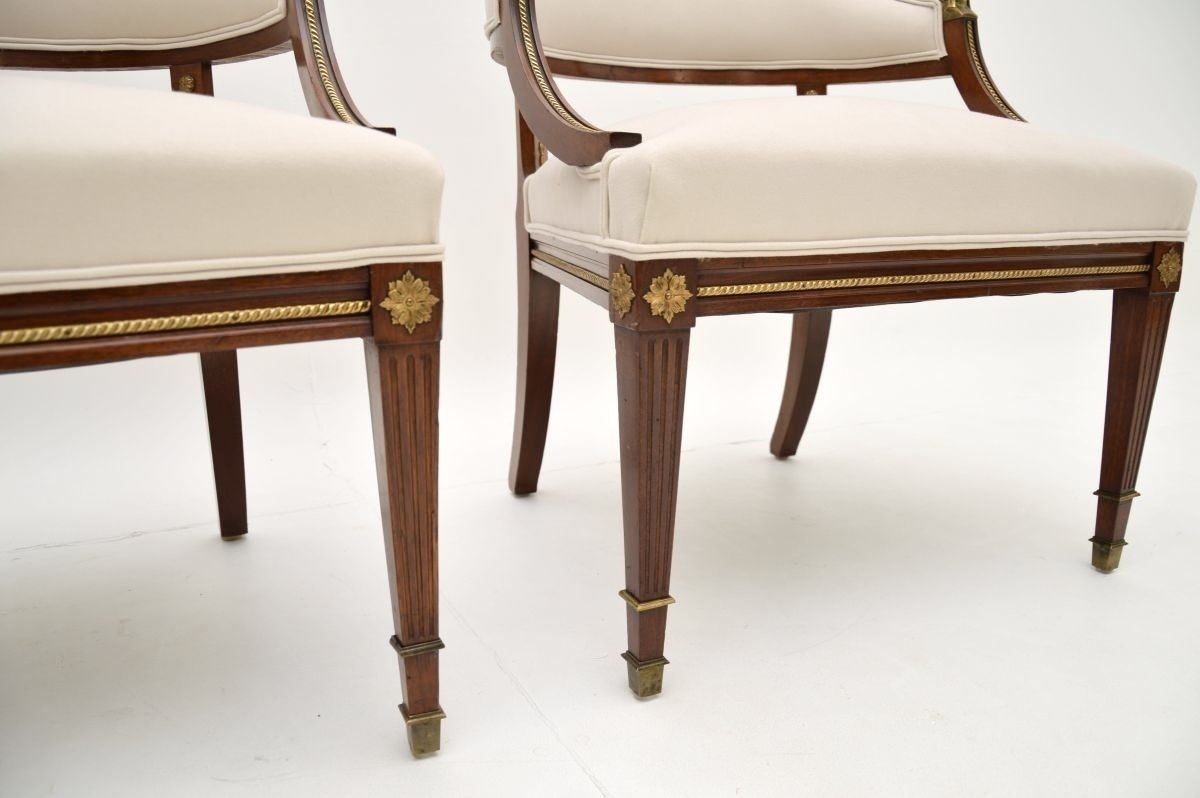 Furniture Pair Of Antique Swedish Neoclassical Mahogany Armchairs photo