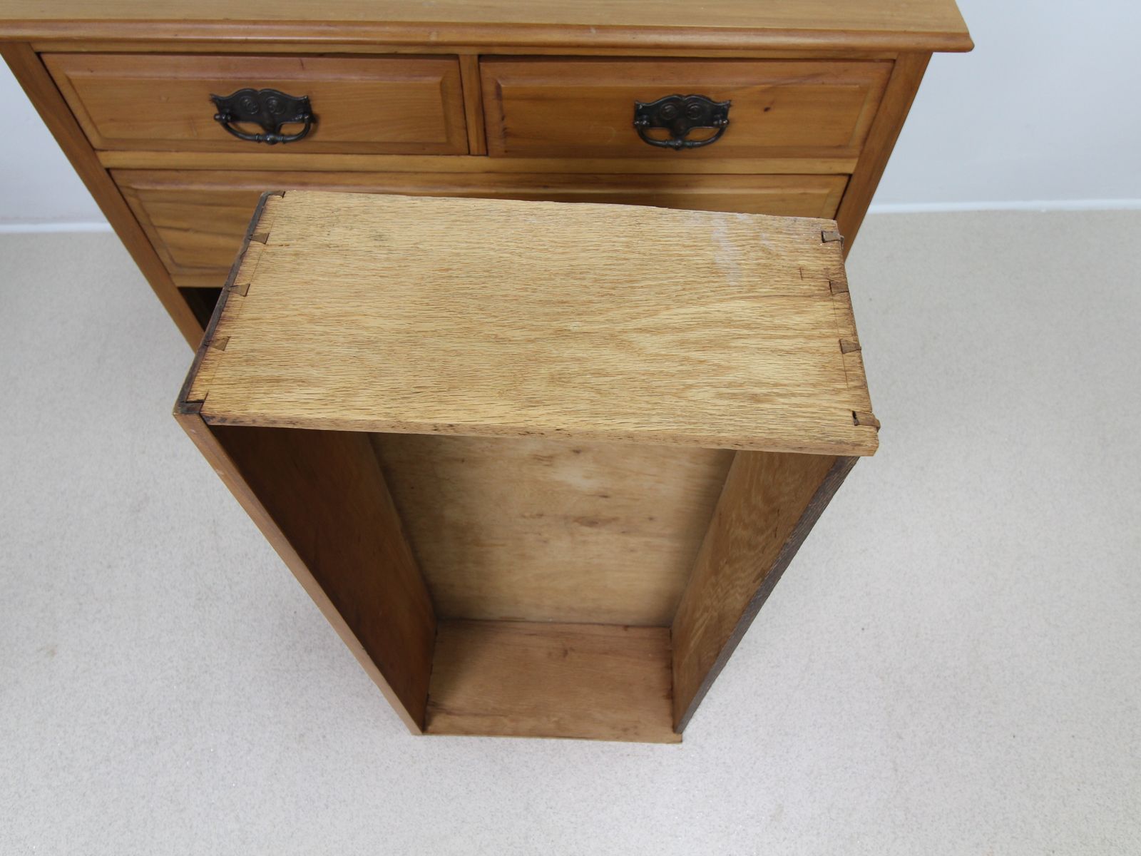 Vintage Satinwood 4 Drawer Chest Of Drawers photo vinterior