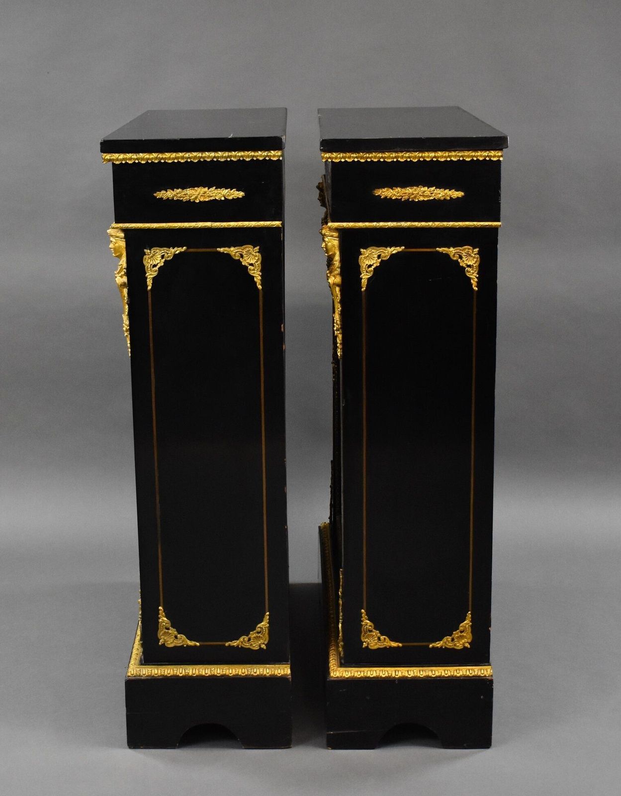 Pair Of Boulle Pier Cabinets, 1800s photo for sale