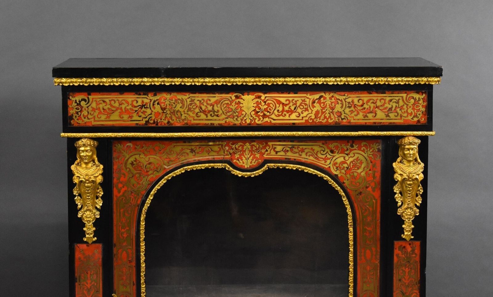 Furniture Pair Of Boulle Pier Cabinets, 1800s photo